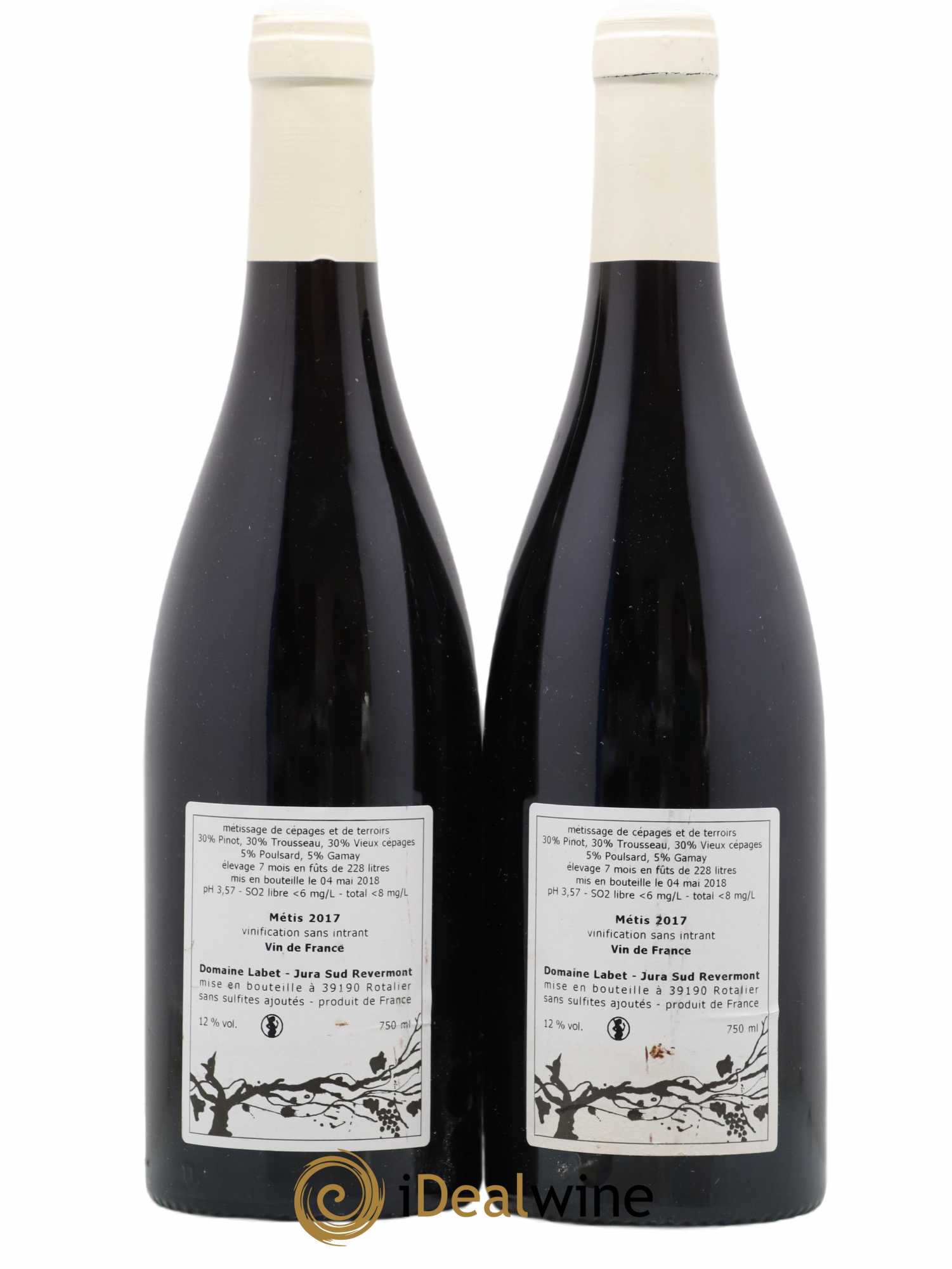 Vin de France Métis Romain - Julien - Charline Labet 2017 - Lot de 2 bouteilles - 1