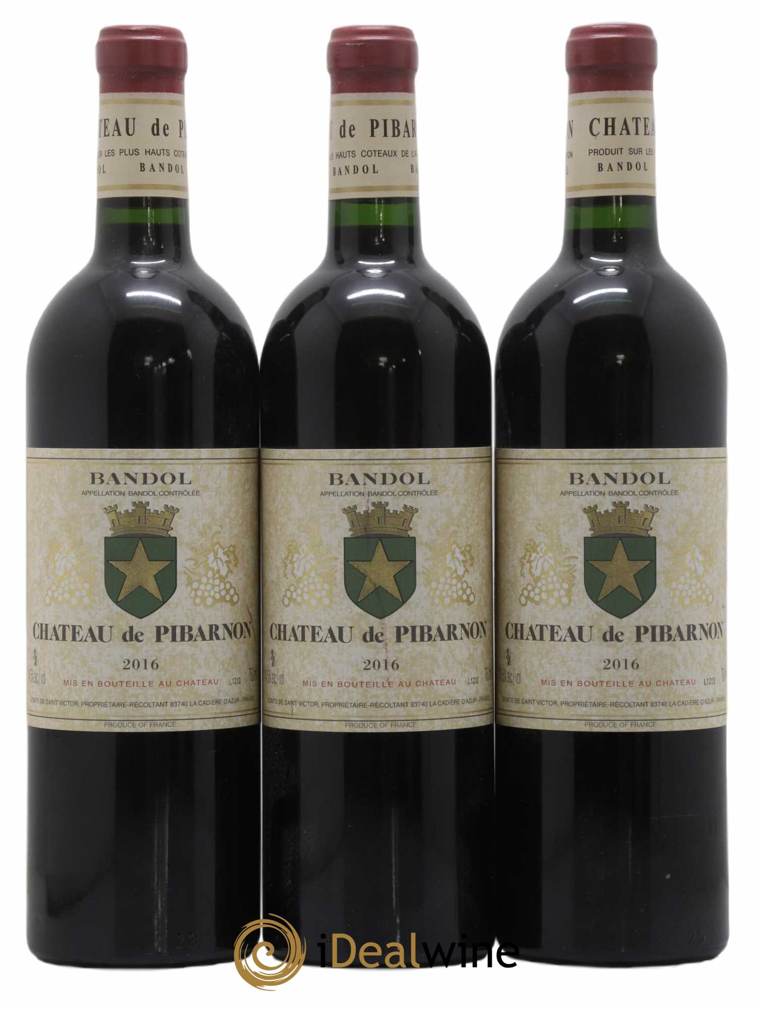 Bandol Château de Pibarnon Comte de Saint-Victor 2016 - Lot de 3 bouteilles - 0