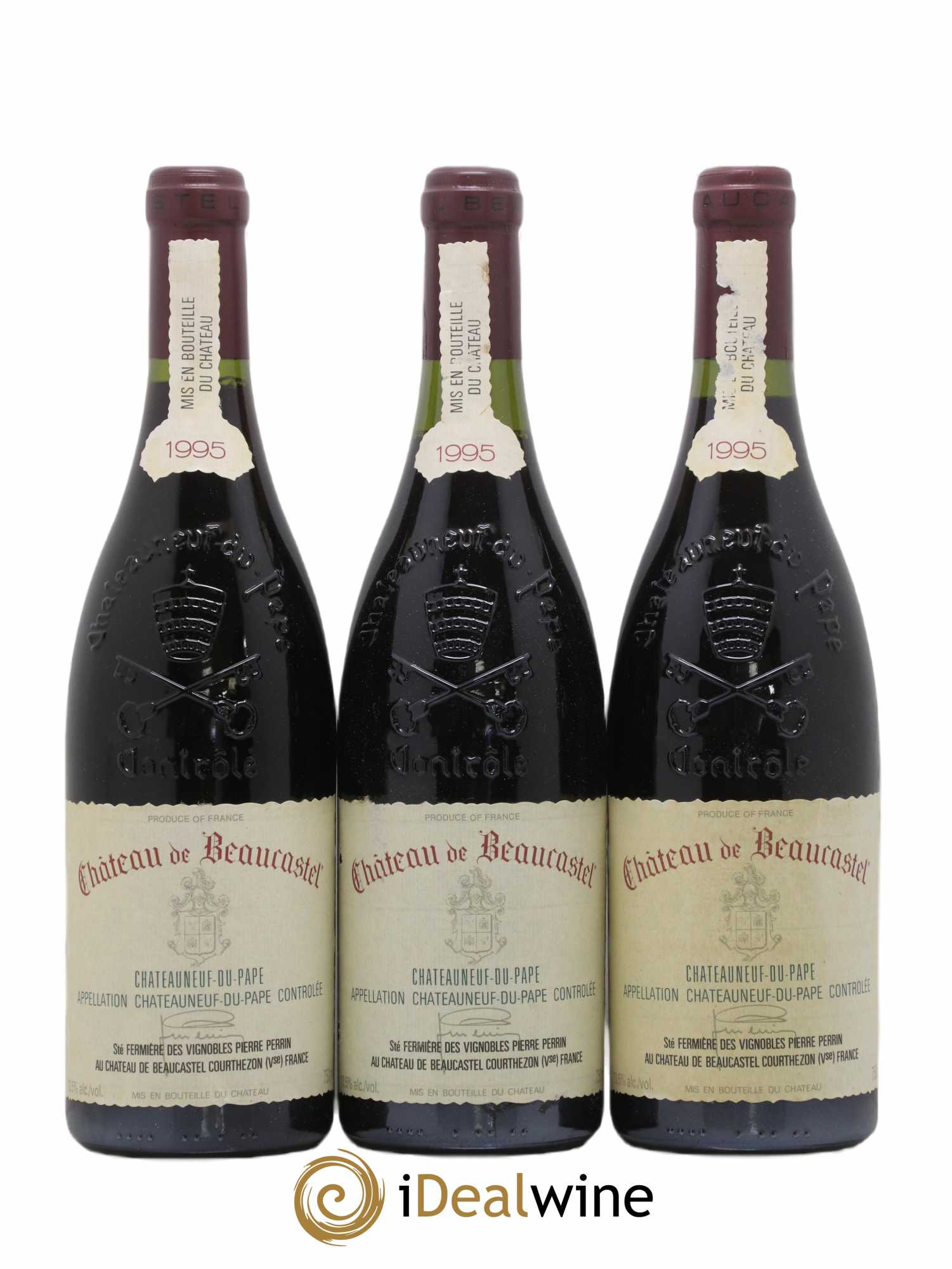 Châteauneuf-du-Pape Château de Beaucastel Famille Perrin 1995 - Lot de 3 bouteilles - 0