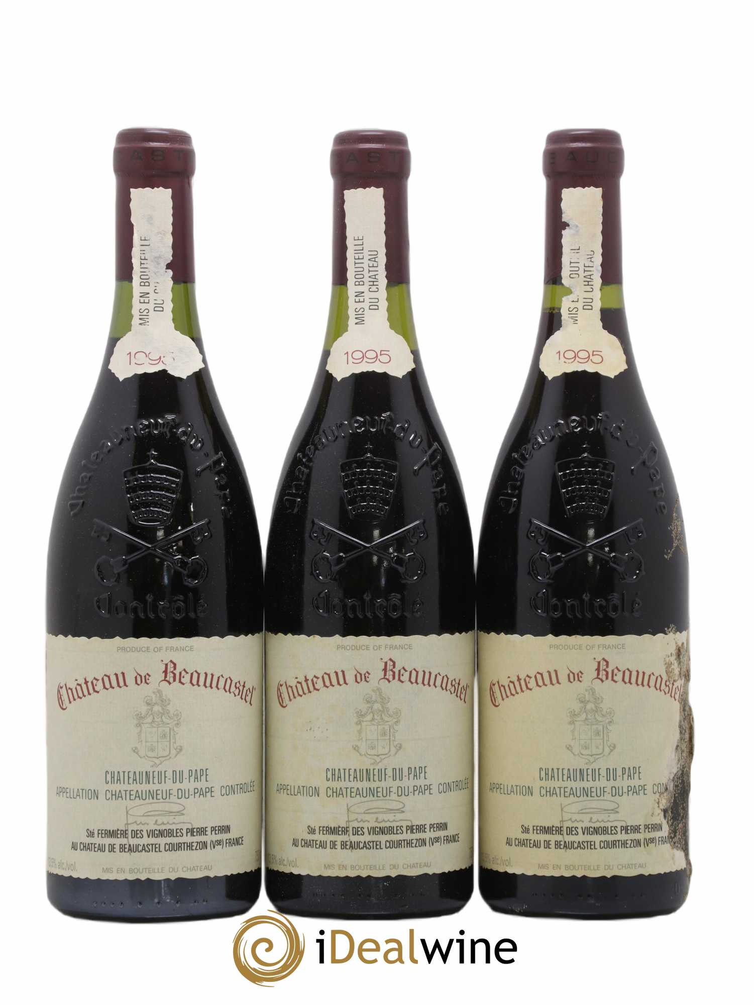 Châteauneuf-du-Pape Château de Beaucastel Famille Perrin 1995 - Lot de 3 bouteilles - 0