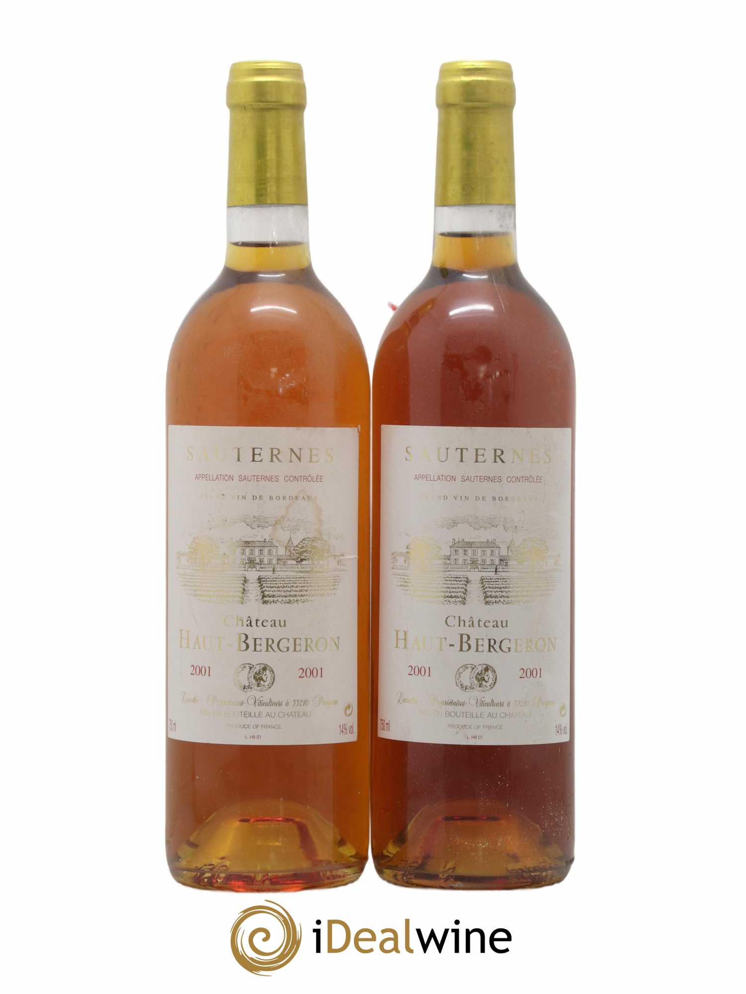 Château Haut-Bergeron 2001 - Lotto di 2 bottiglie - 0