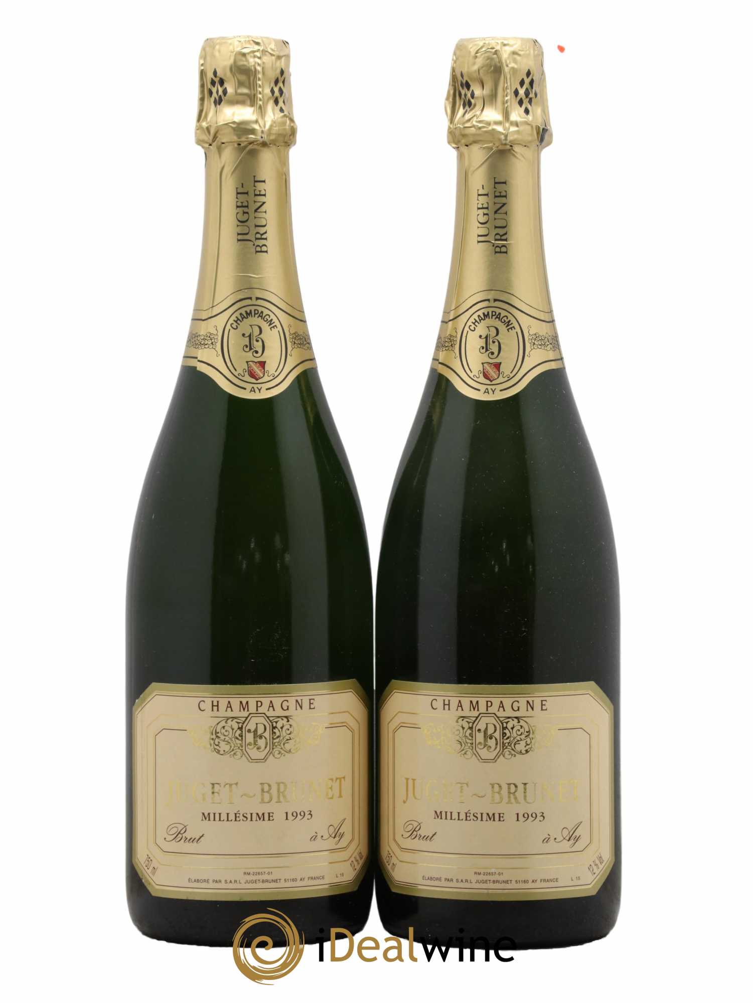 Champagne Brut Juget Brunet 1993 - Lot de 2 bouteilles - 0