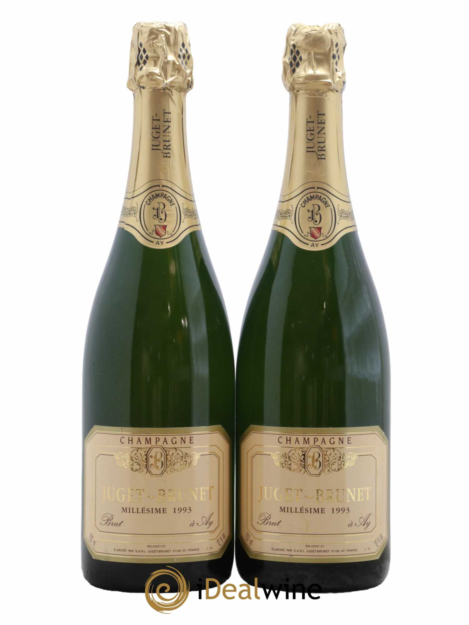 Champagne Brut Juget Brunet 1993 - Lot de 2 bouteilles - 0