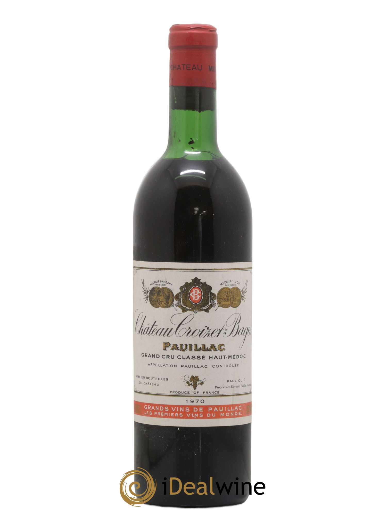 Château Croizet Bages 5ème Grand Cru Classé 1970 - Lot de 1 bouteille - 0