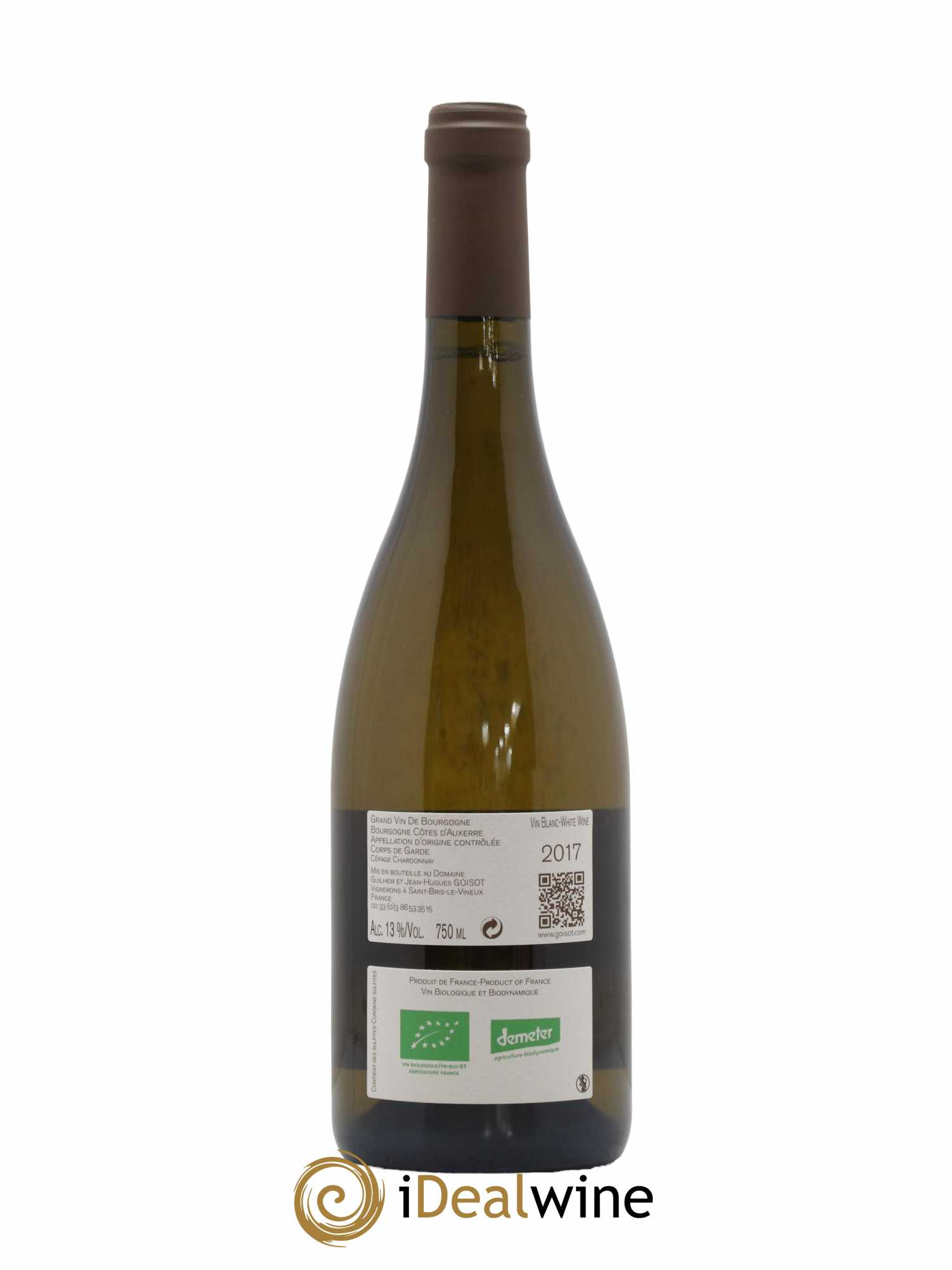 Bourgogne Côtes d'Auxerre Corps de Garde Goisot 2017 - Lot de 1 bouteille - 1