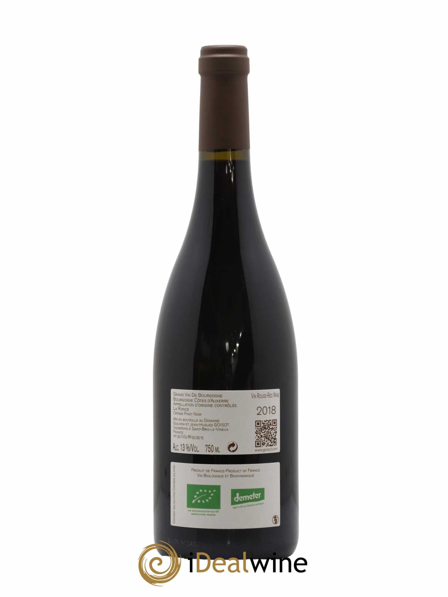 Bourgogne Côtes d'Auxerre La Ronce Goisot 2018 - Lot de 1 bouteille - 1
