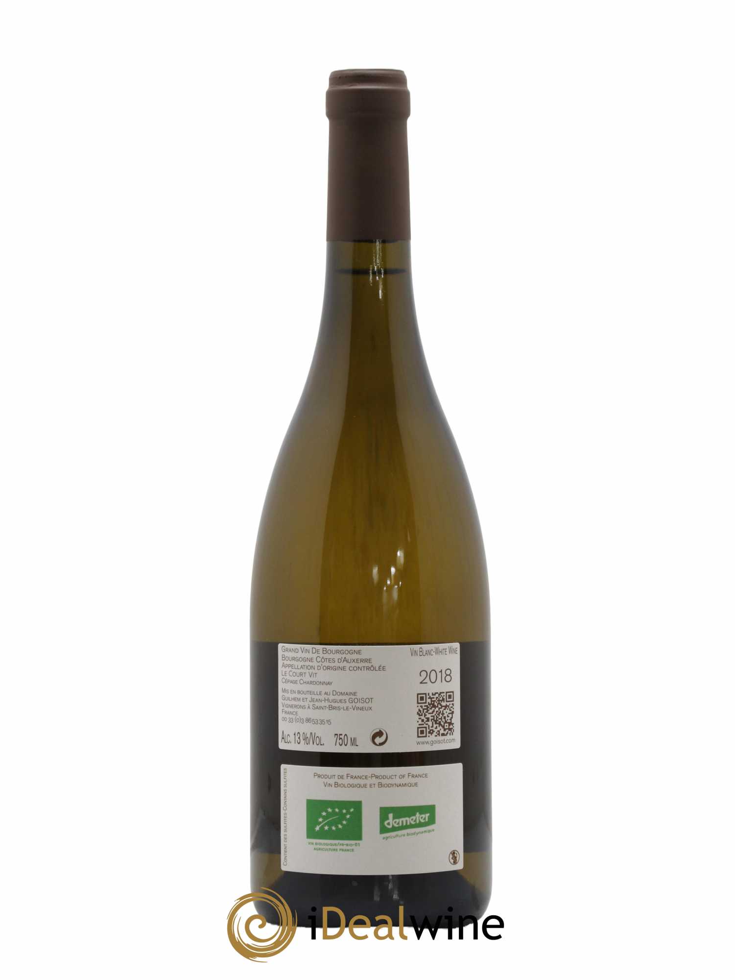 Bourgogne Côtes d'Auxerre Le Court Vit Goisot 2018 - Lot de 1 bouteille - 1