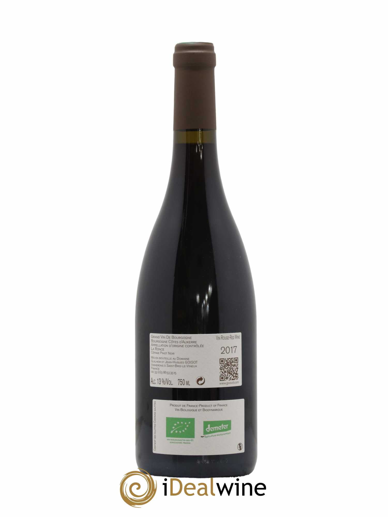 Bourgogne Côtes d'Auxerre La Ronce Goisot 2017 - Lot de 1 bouteille - 1