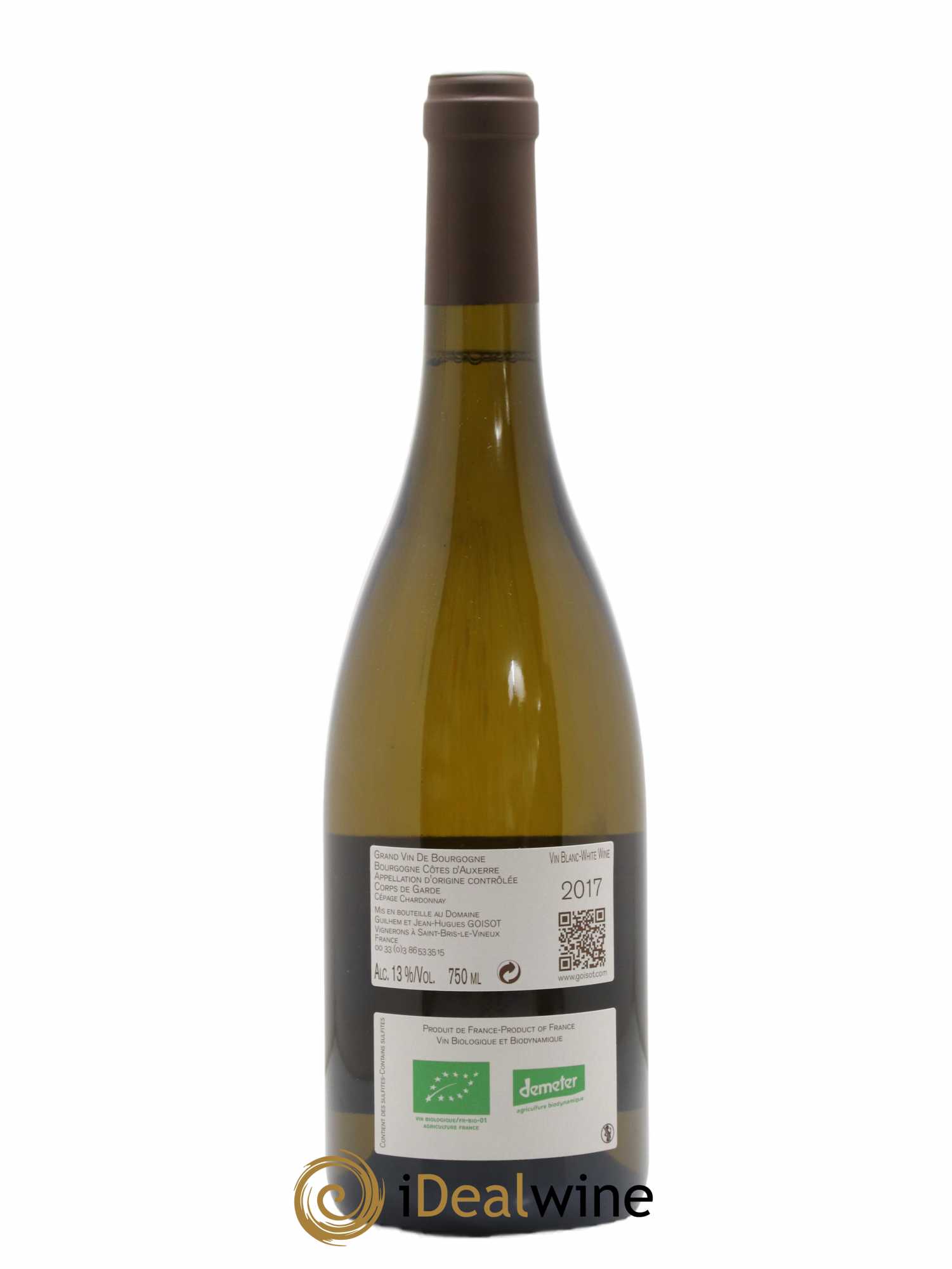 Bourgogne Côtes d'Auxerre Corps de Garde Goisot 2017 - Lot de 1 bouteille - 1