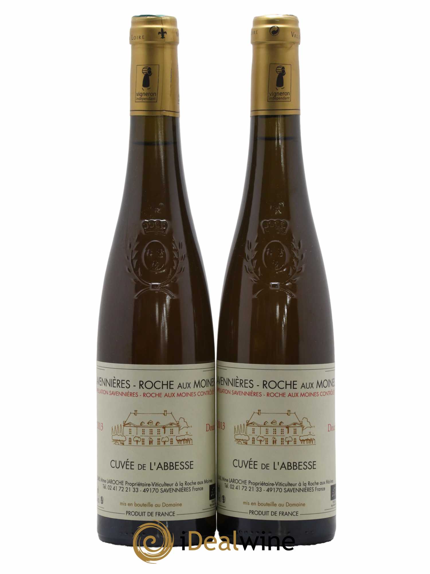 Savennières Roche Aux Moines Cuvée De L'Abbesse Domaine Aux Moines 50cl 2013 - Lotto di 2 bottiglie - 0