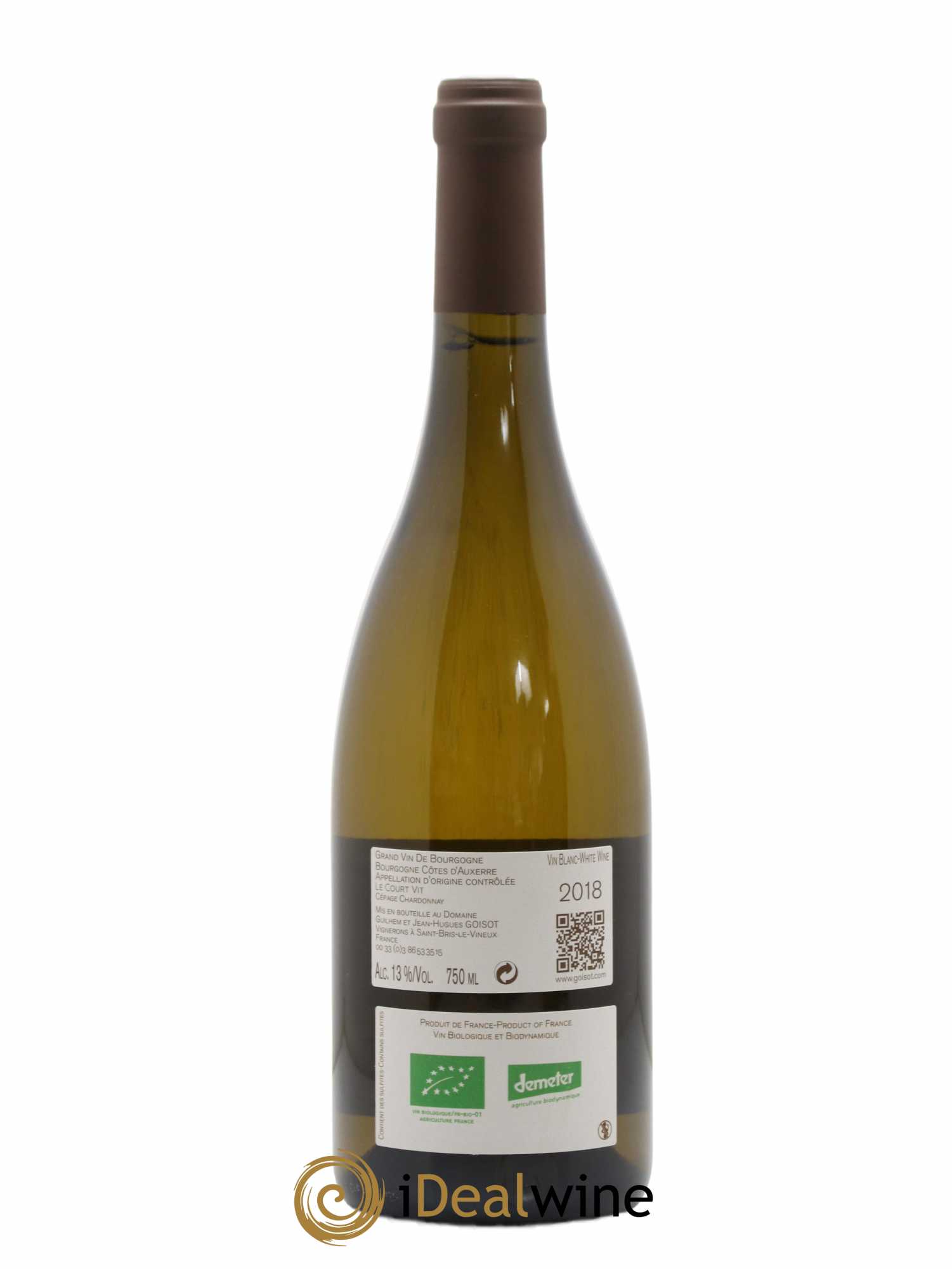 Bourgogne Côtes d'Auxerre Le Court Vit Goisot 2018 - Lot de 1 bouteille - 1