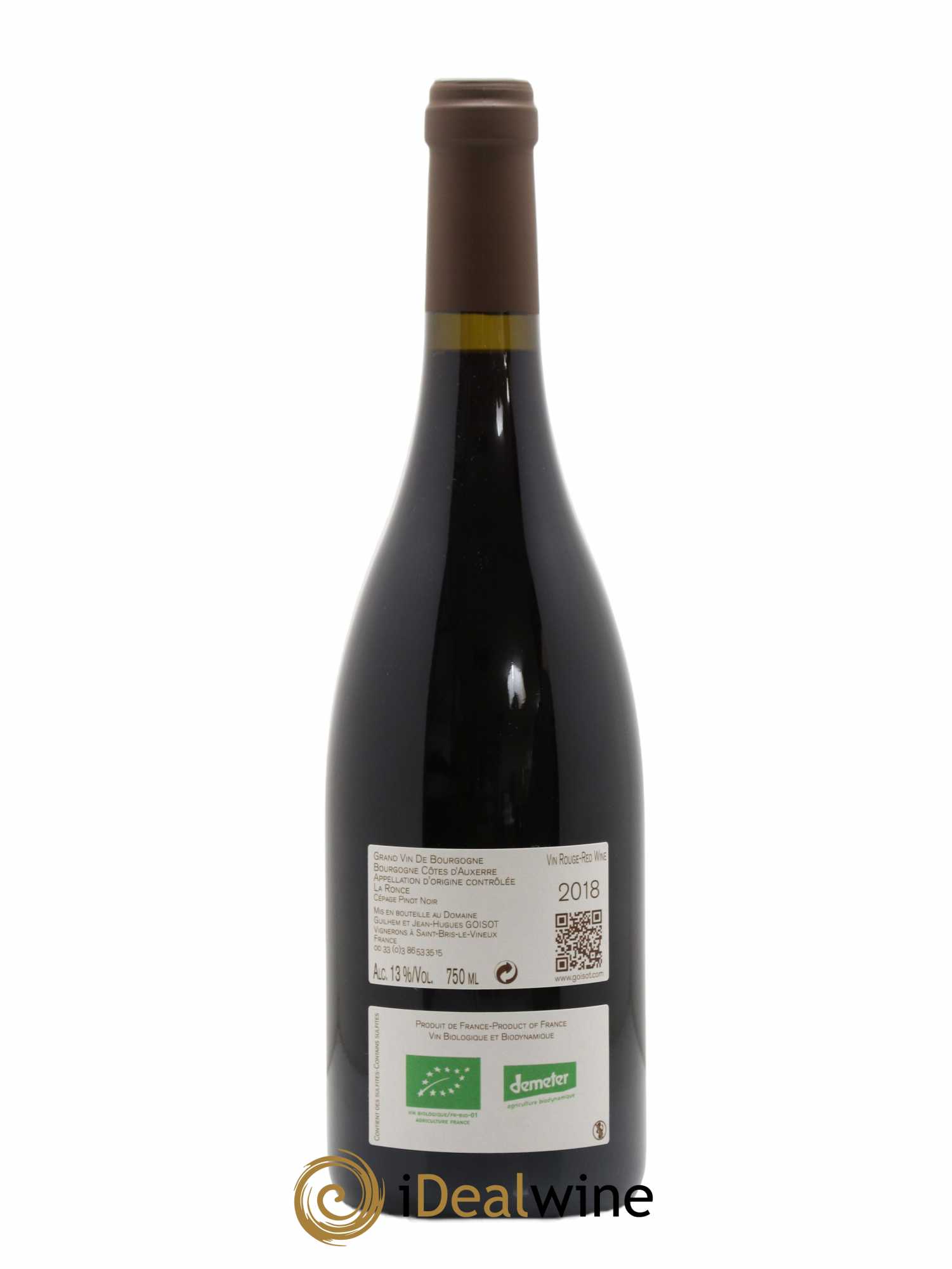 Bourgogne Côtes d'Auxerre La Ronce Goisot 2018 - Lot de 1 bouteille - 1