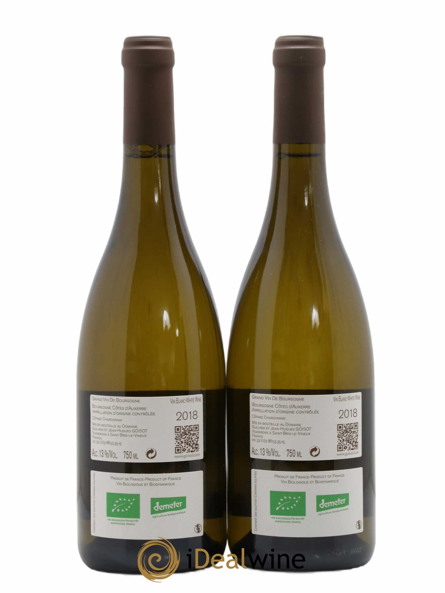 Bourgogne Côtes D'Auxerre Goisot 2018 - Lot de 2 bouteilles - 1