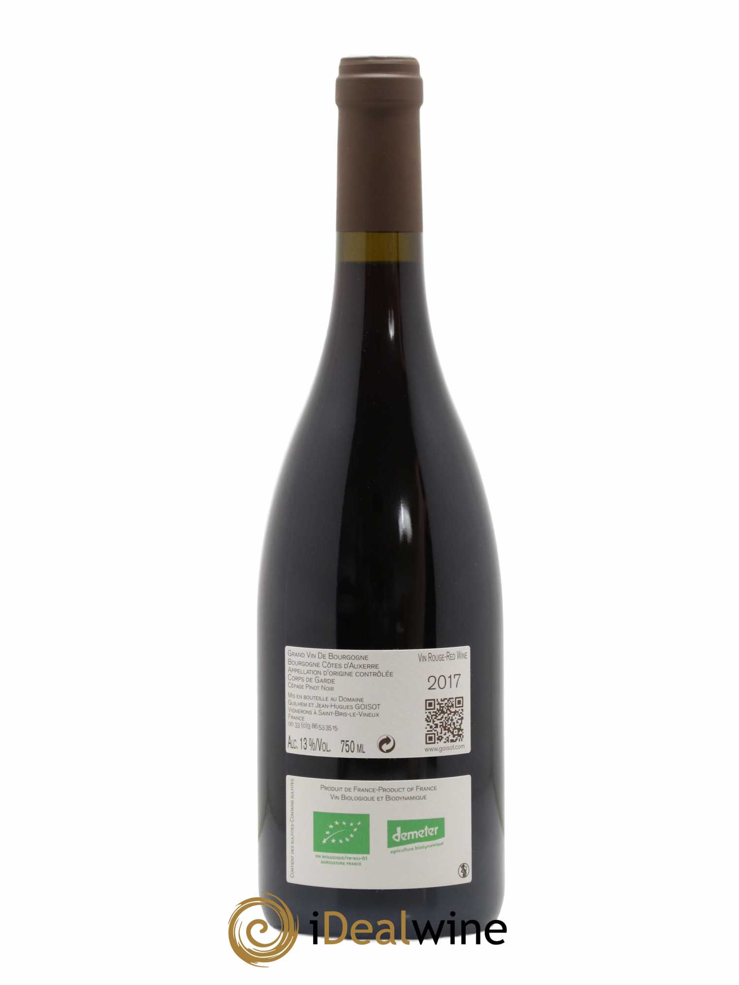 Bourgogne Côtes d'Auxerre Corps de Garde Goisot 2017 - Lot de 1 bouteille - 1