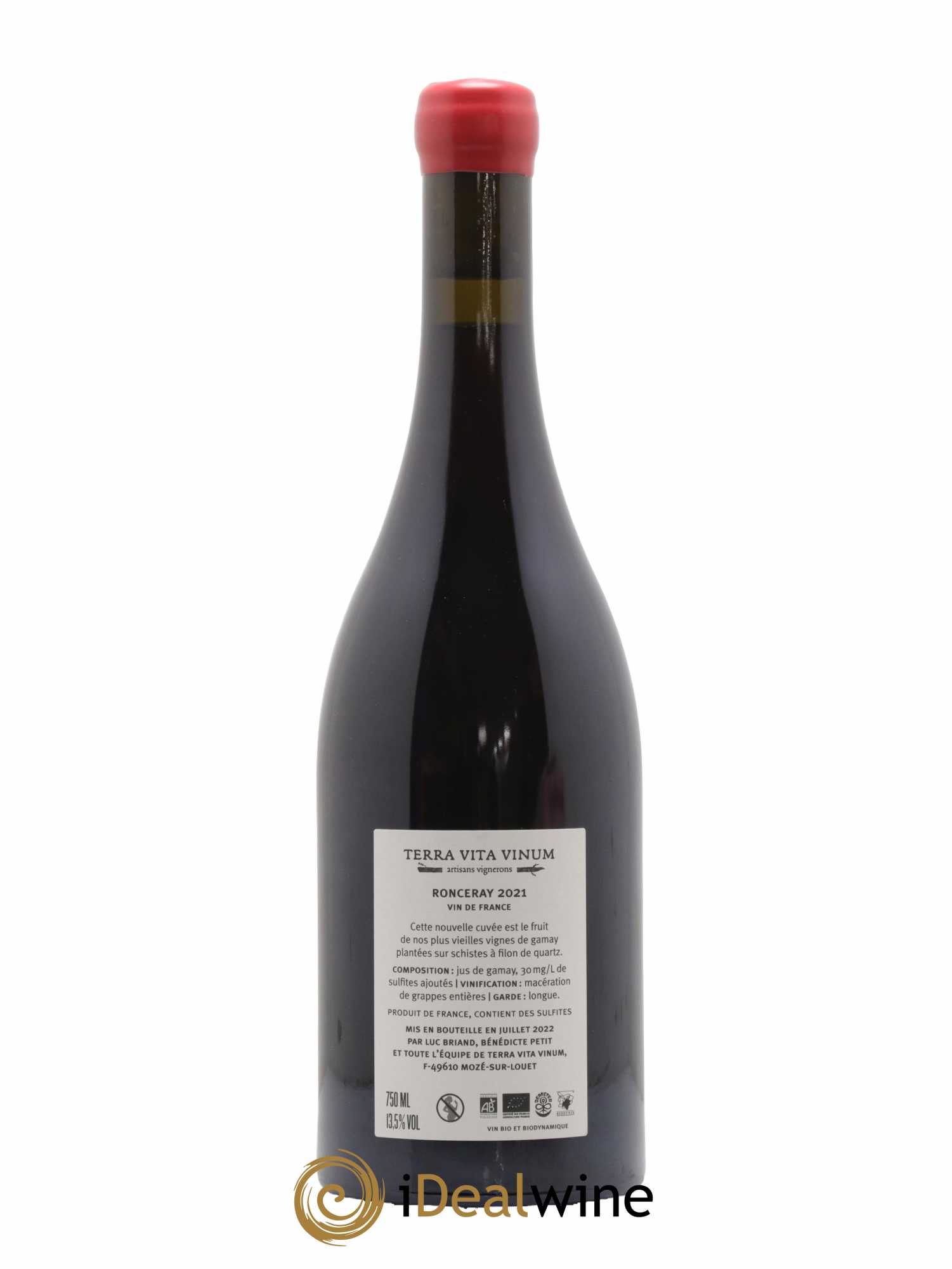 Vin de France Ronceray Terra Vita Vinum 2021 - Lot de 1 bouteille - 1