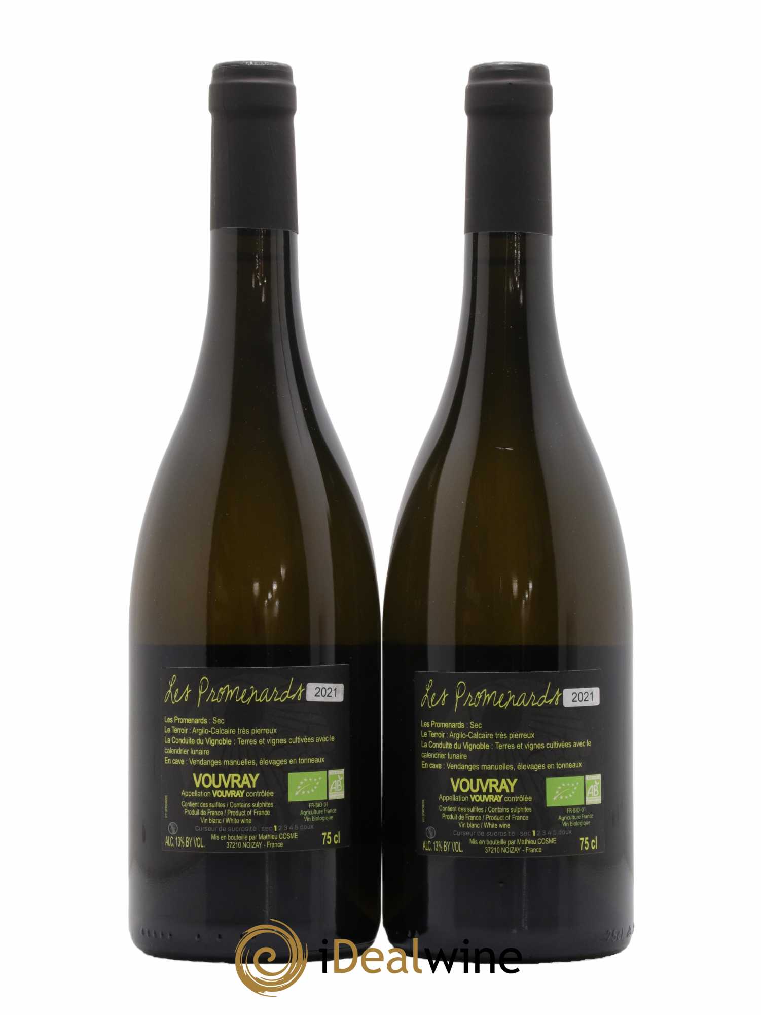 Vouvray Les Promenards Domaine Mathieu Cosme 2021 - Lot de 2 bouteilles - 1