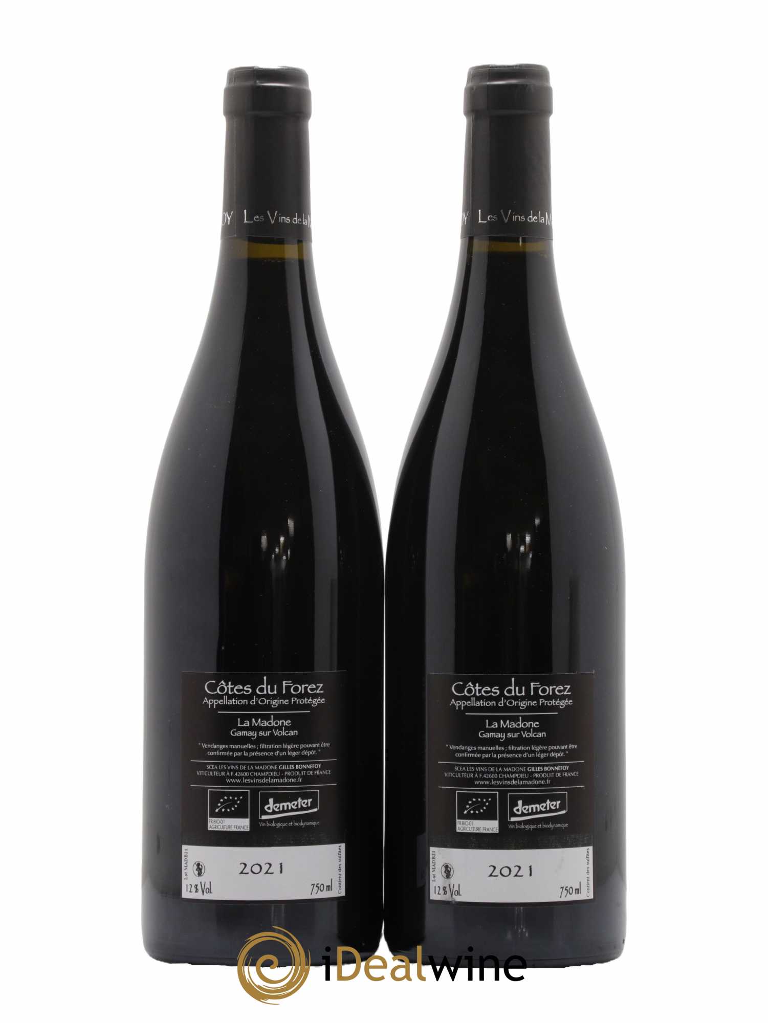 Vin de France Cotes du Forez Les Vins de la Madone La Madone Gilles Bonnefoy 2021 - Lot de 2 bouteilles - 1