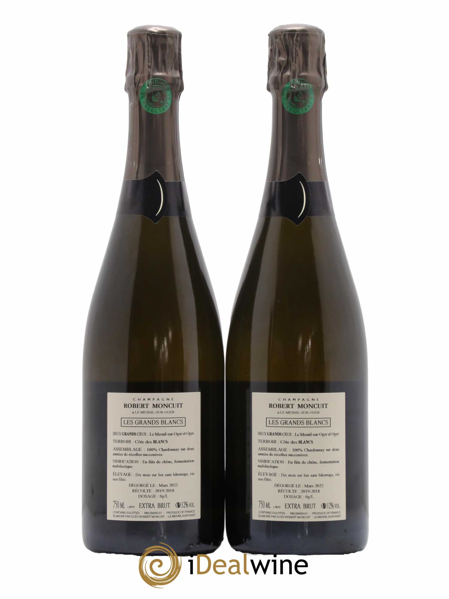 Les Grands Blancs Grand Cru Extra-Brut Robert Moncuit - Lot de 2 bouteilles - 1