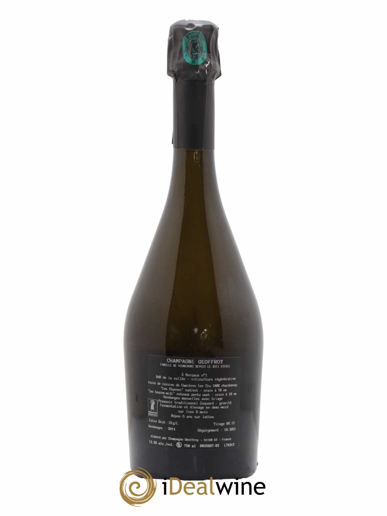 Champagne Extra Brut Premier Cru Volupté Domaine Geoffroy 2014 - Lot de 1 bouteille - 1