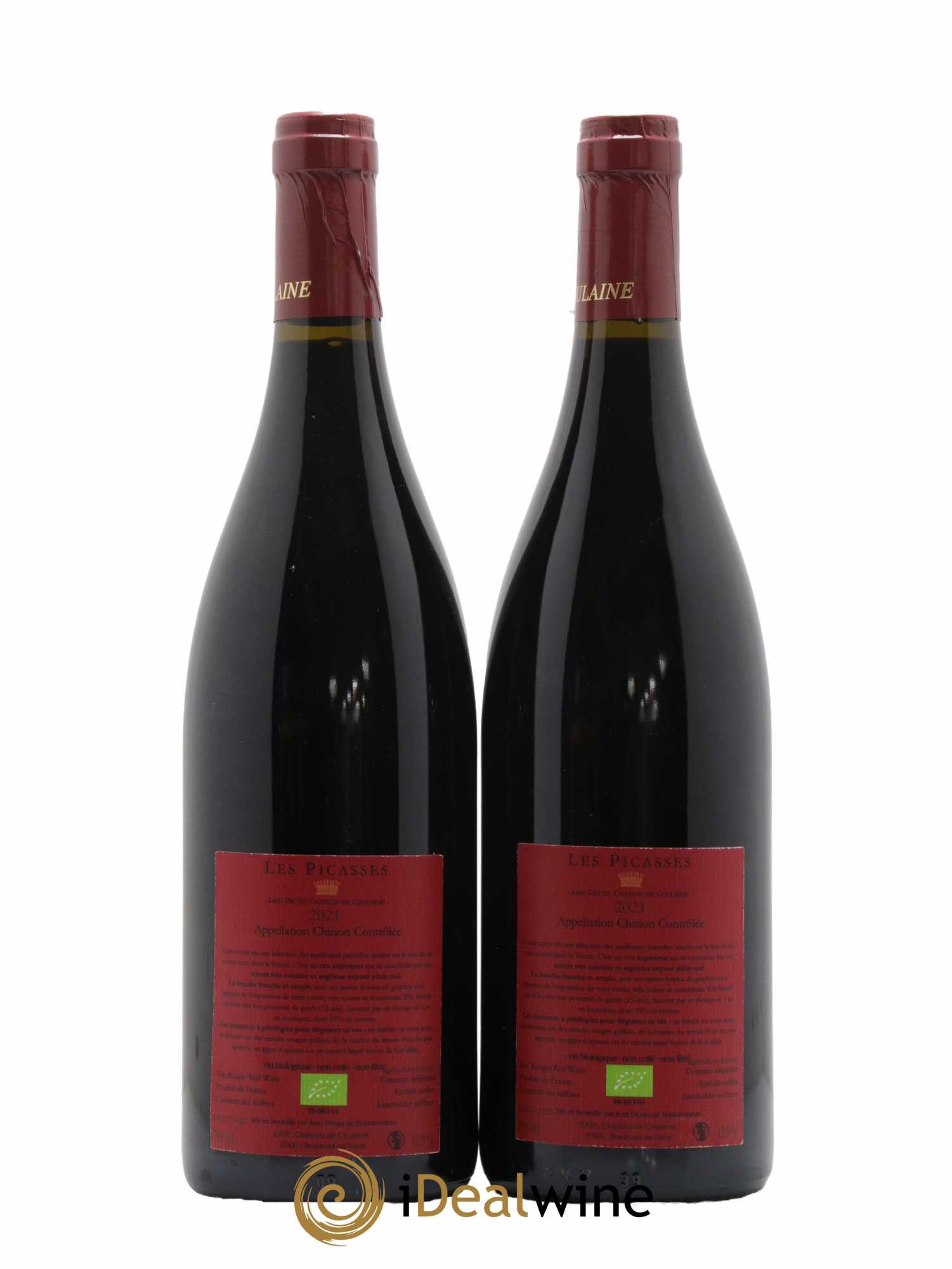 Chinon Les Picasses Château de Coulaine 2021 - Lot de 2 bouteilles - 1