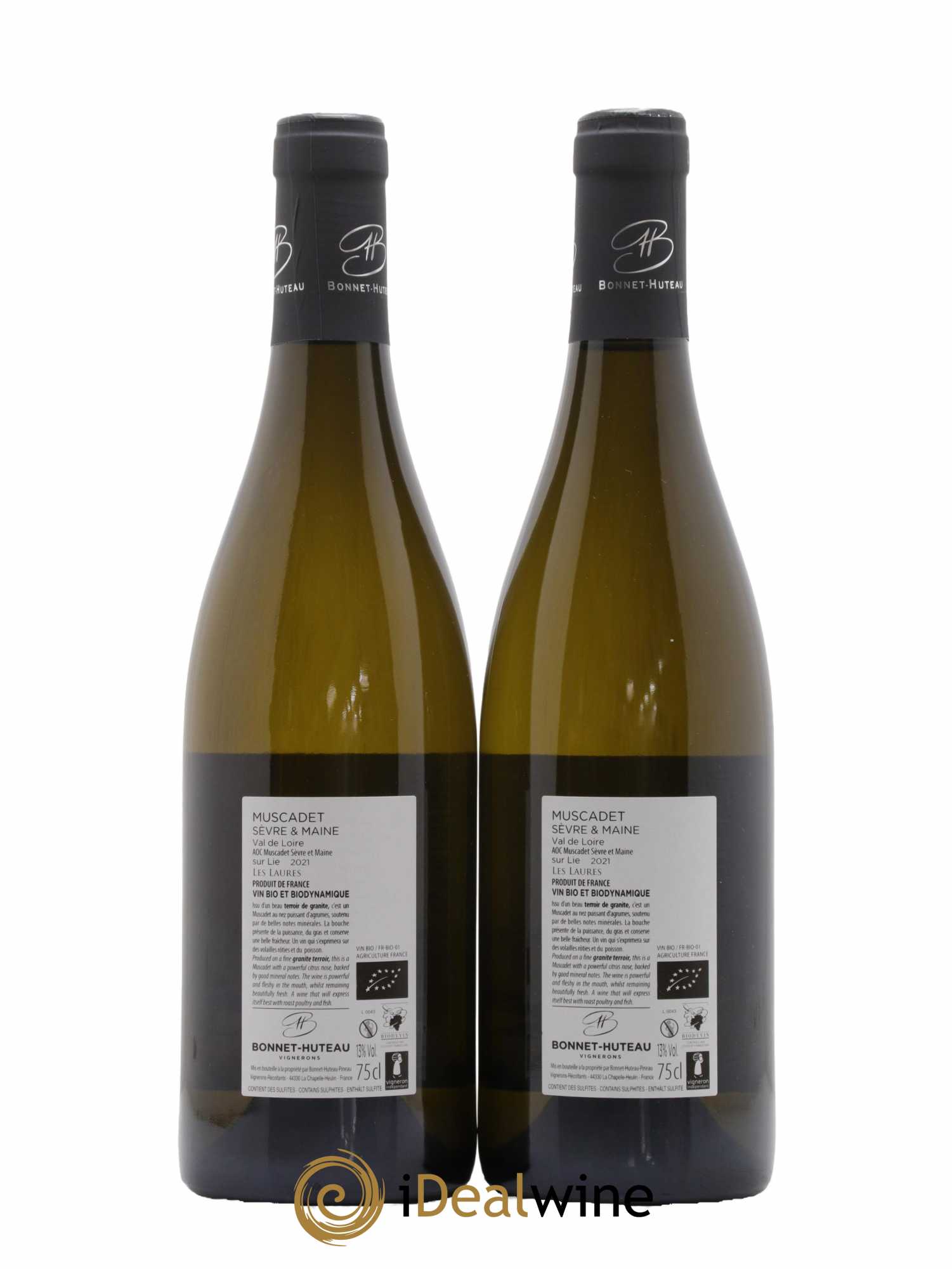 Muscadet-Sèvre-et-Maine Les Laures Bonnet-Huteau  2021 - Lot de 2 bouteilles - 1
