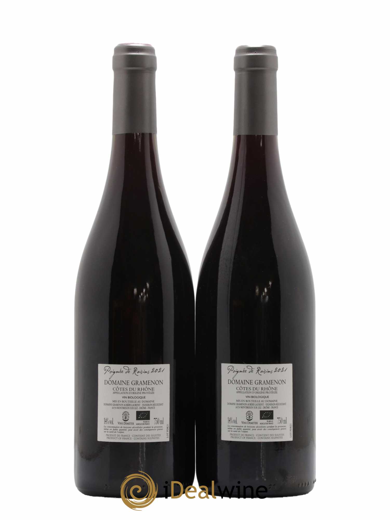 Côtes-du-Rhône Poignée de raisins Gramenon (Domaine) 2021 - Lot de 2 bouteilles - 1
