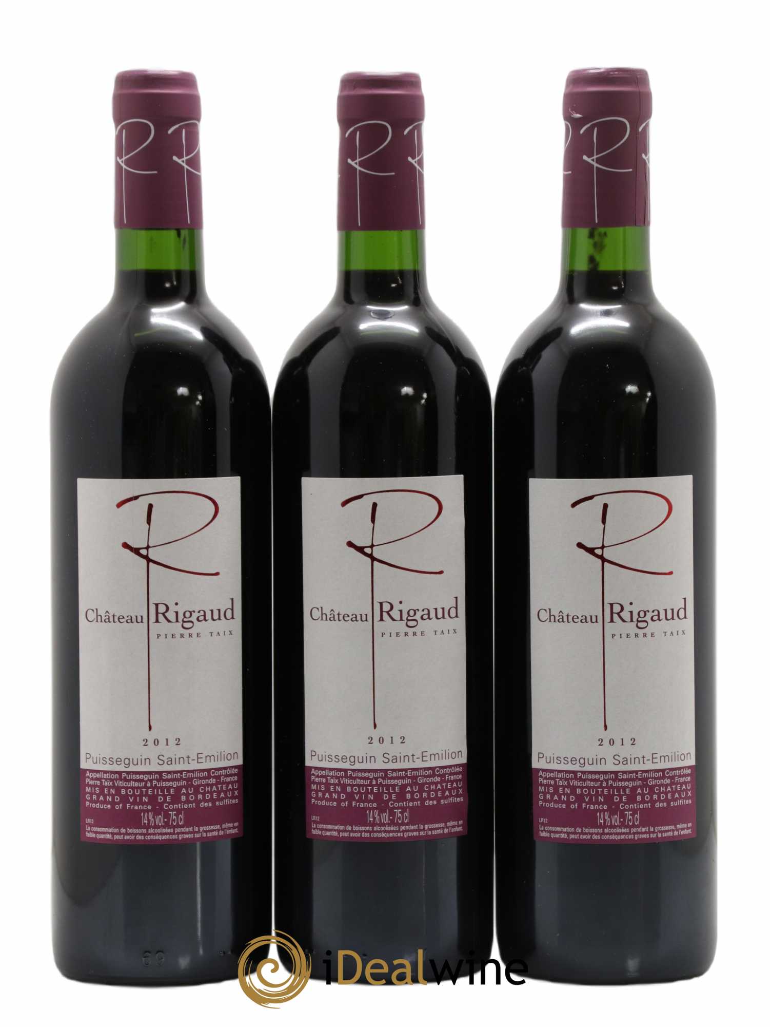 Puisseguin Saint-Émilion Château Rigaud (sans prix de réserve) 2012 - Lot de 6 bouteilles - 2