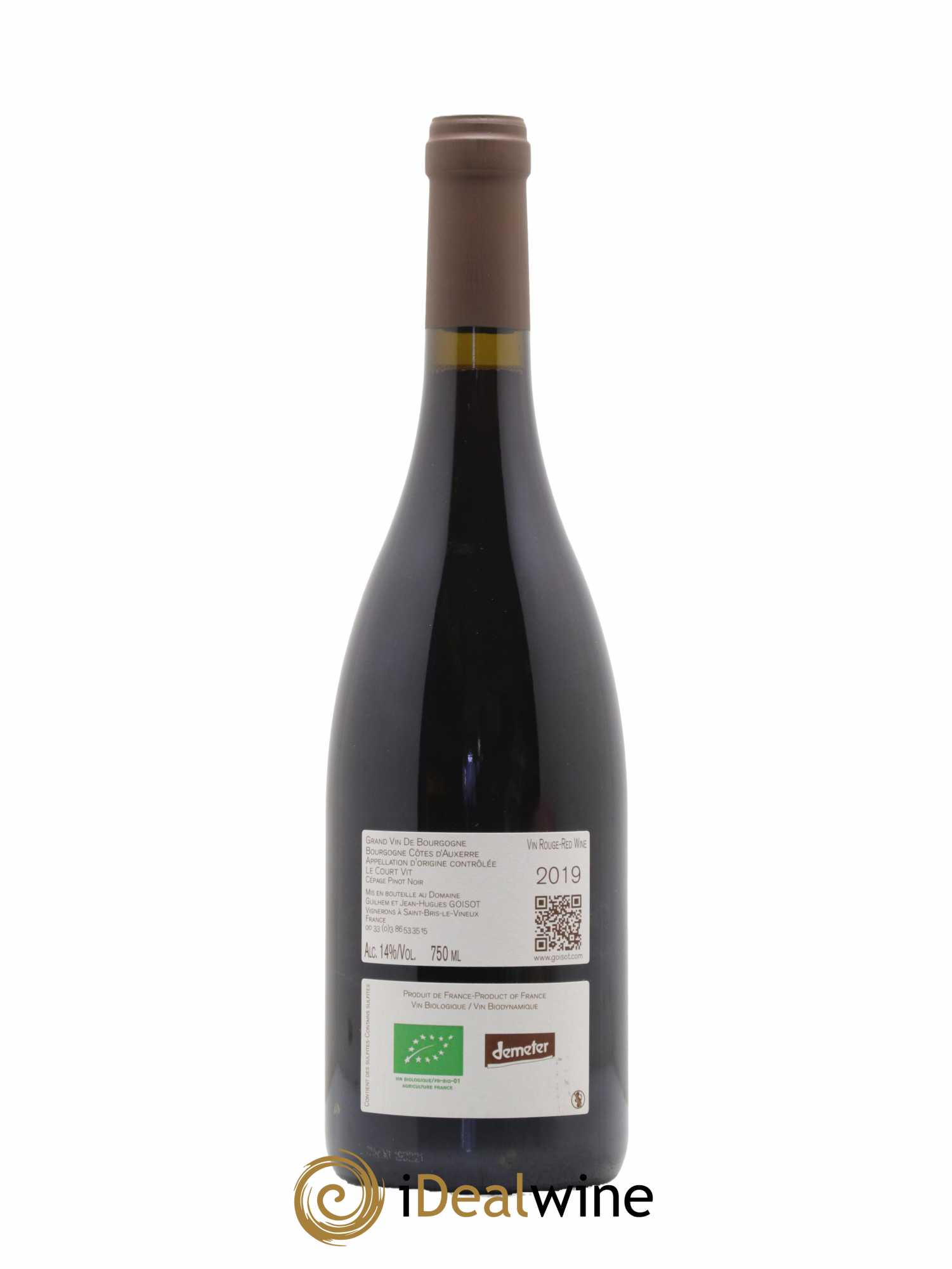 Bourgogne Côtes d'Auxerre Le Court Vit Goisot  2019 - Lot of 1 bottle - 1