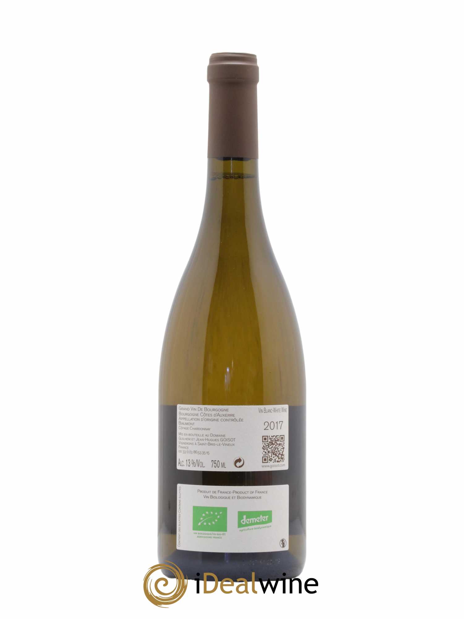 Bourgogne Côtes d'Auxerre Biaumont Goisot 2017 - Lot de 1 bouteille - 1