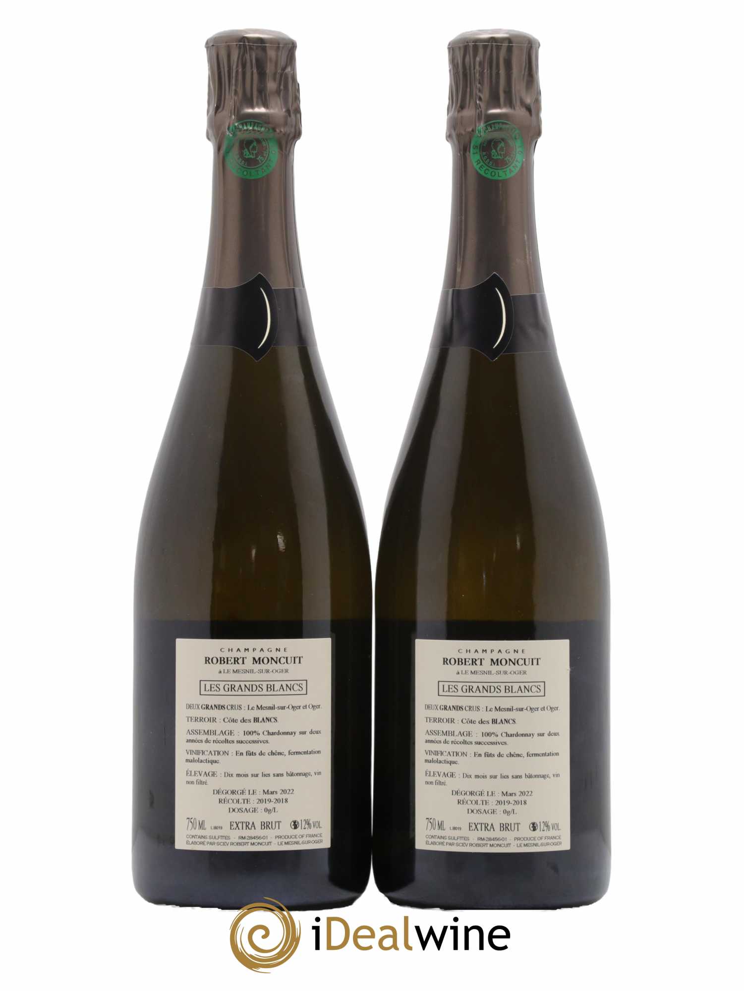 Les Grands Blancs Grand Cru Extra-Brut Robert Moncuit - Lot de 2 bouteilles - 1