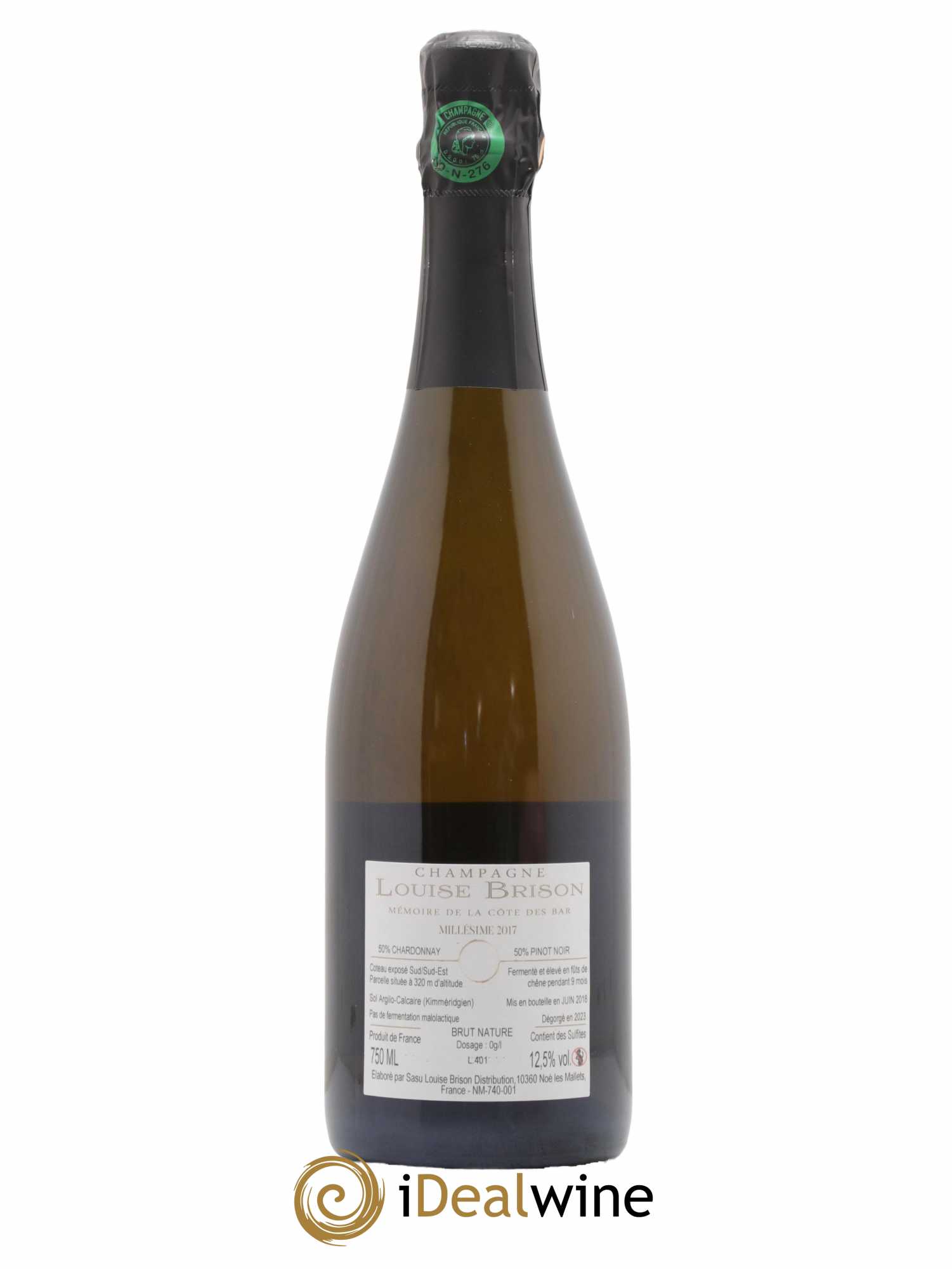 Champagne Brut Nature A l'Aube de la Côte des Bars Louise Brison 2017 - Lot de 1 bouteille - 1