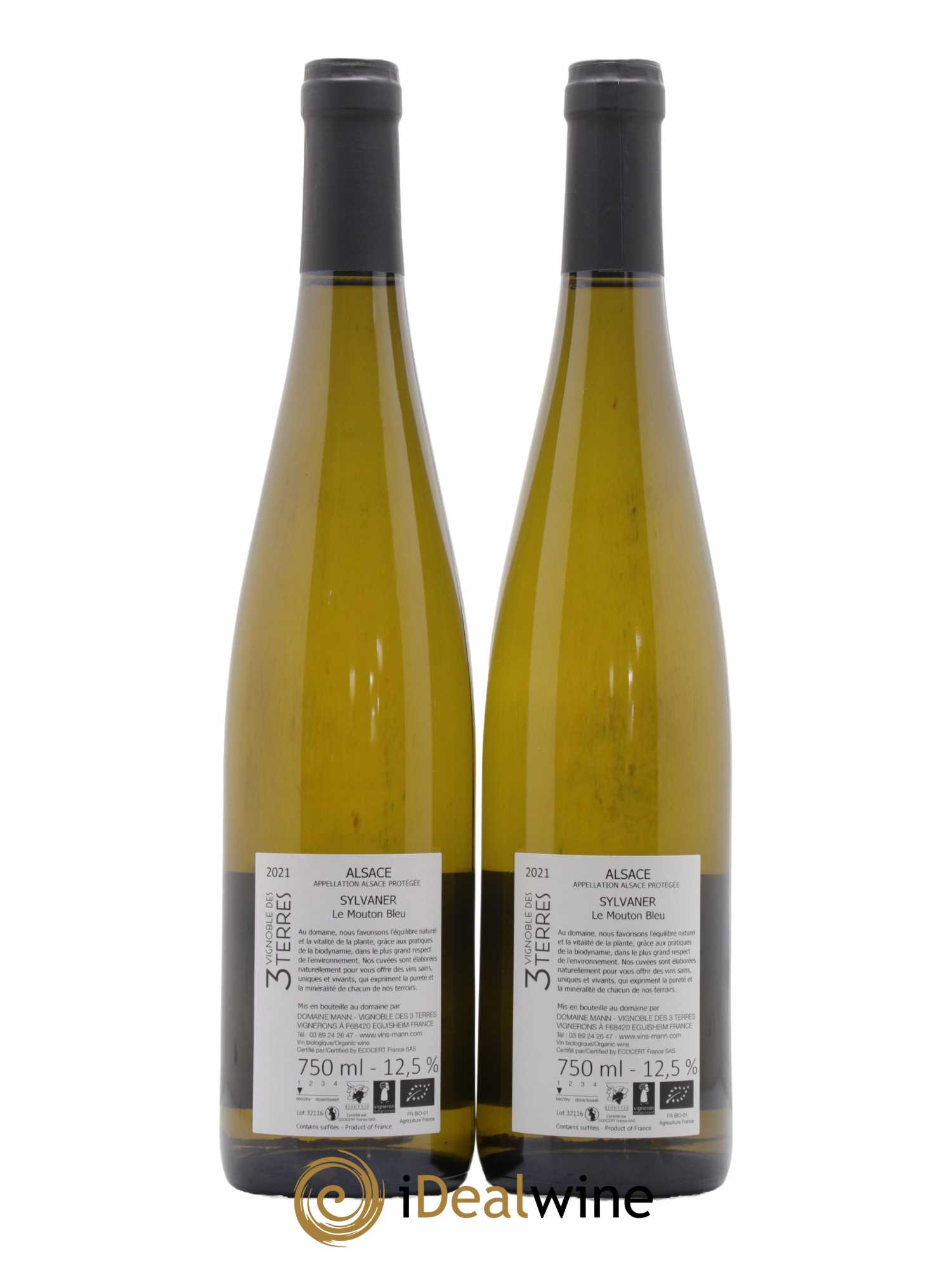 Alsace Sylvaner Mouton Bleu Vignoble des 3 Terres Domaine Mann 2021 - Lot de 2 bouteilles - 1
