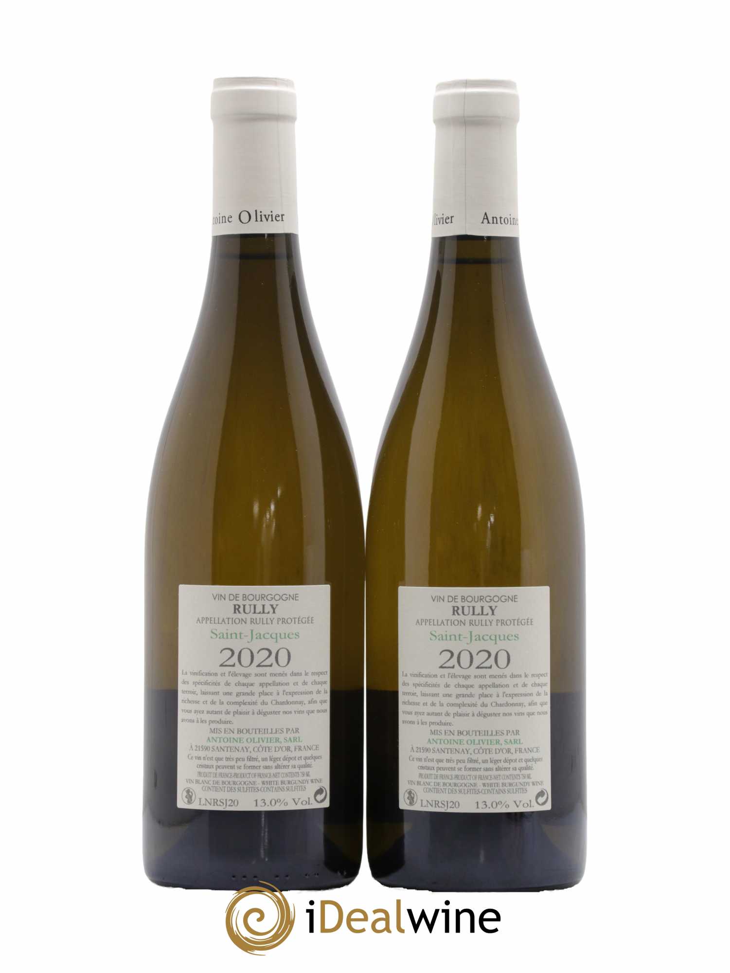 Rully Rully Saint Jacques Domaine Antoine Olivier 2020 - Lotto di 2 bottiglie - 1