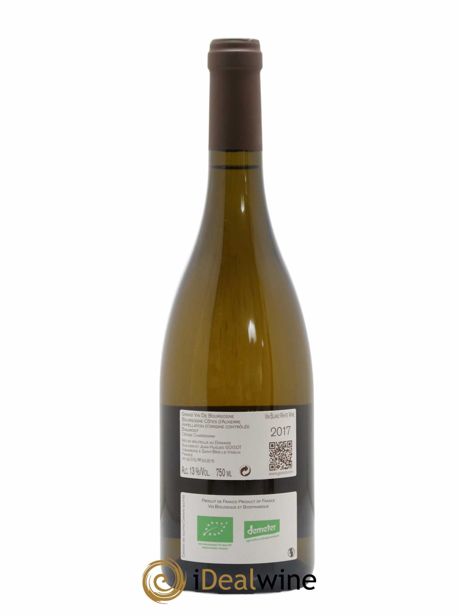 Bourgogne Côtes d'Auxerre Biaumont Goisot 2017 - Lot de 1 bouteille - 1