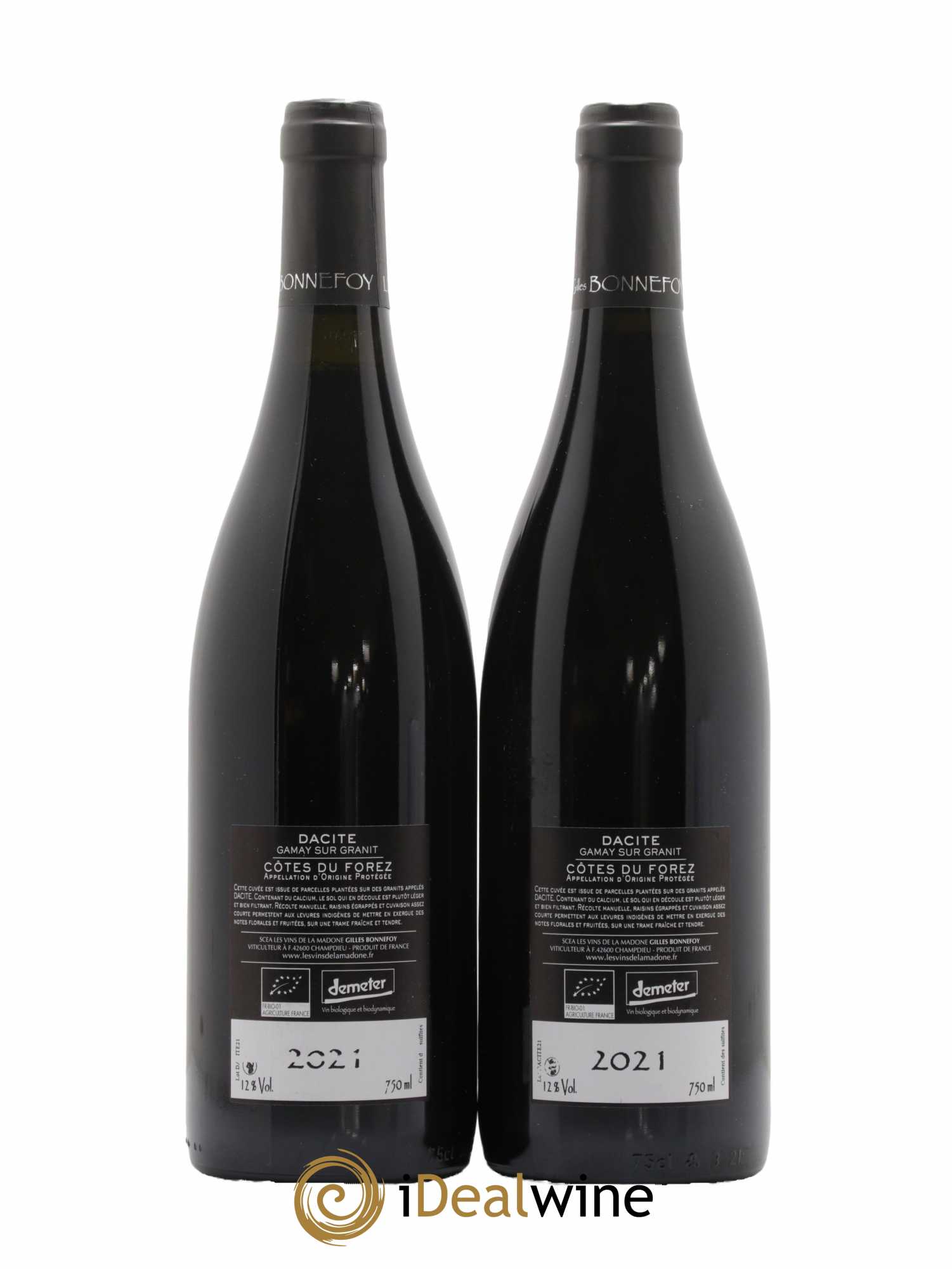 Divers Côtes du Forez Dacite Les Vins de la Madone Domaine Gilles Bonnefoy 2021 - Lot de 2 bouteilles - 1