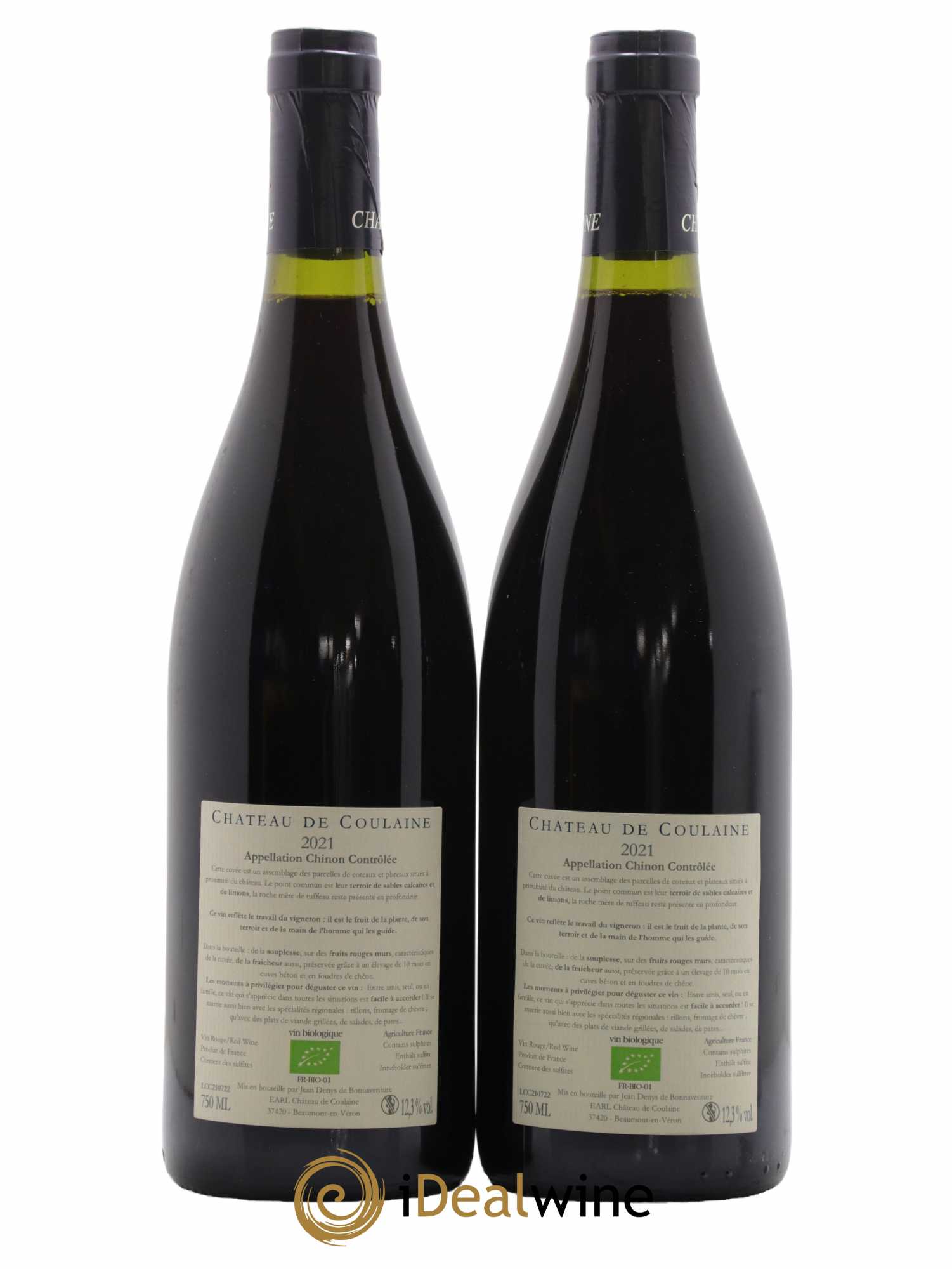 Chinon Château de Coulaine 2021 - Lot de 2 bouteilles - 1
