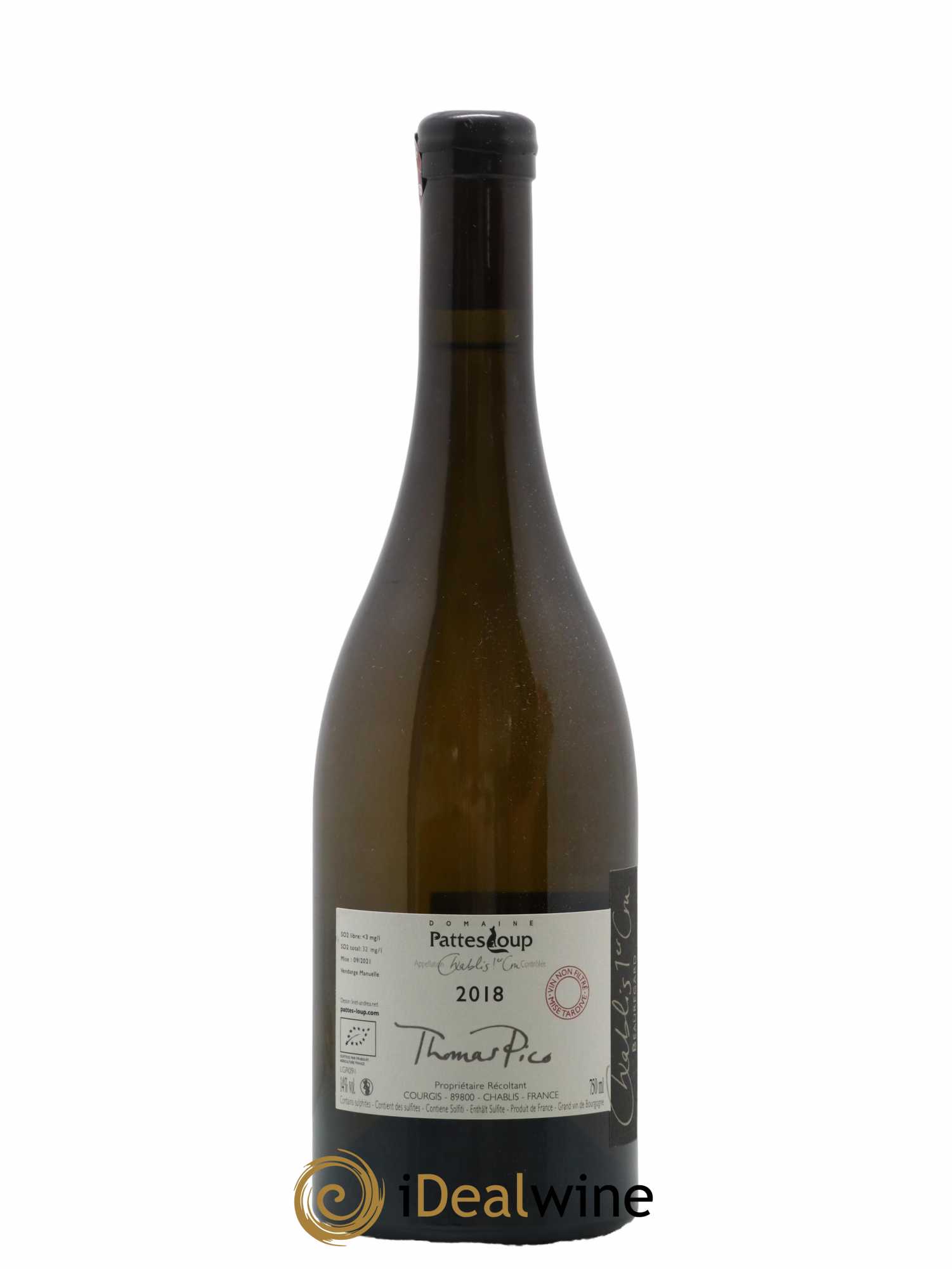 Chablis 1er Cru Beauregard Pattes Loup (Domaine) 2018 - Lot de 1 bouteille - 1
