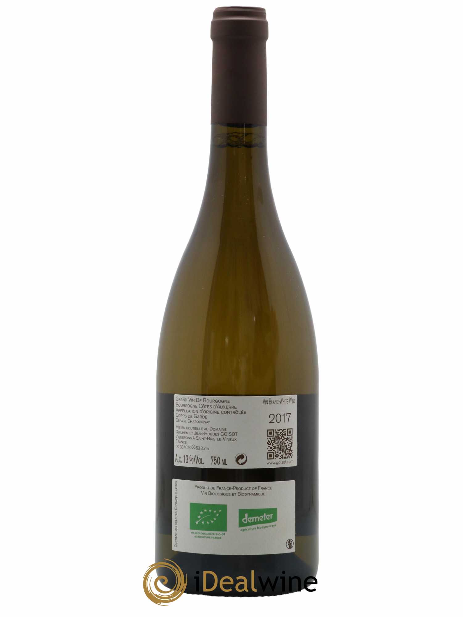 Bourgogne Côtes d'Auxerre Corps de Garde Goisot 2017 - Lot de 1 bouteille - 1