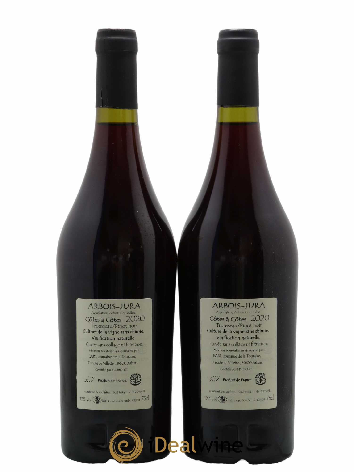 Arbois Côtes à côtes Domaine de la Touraize 2020 - Lot of 2 bottles - 1