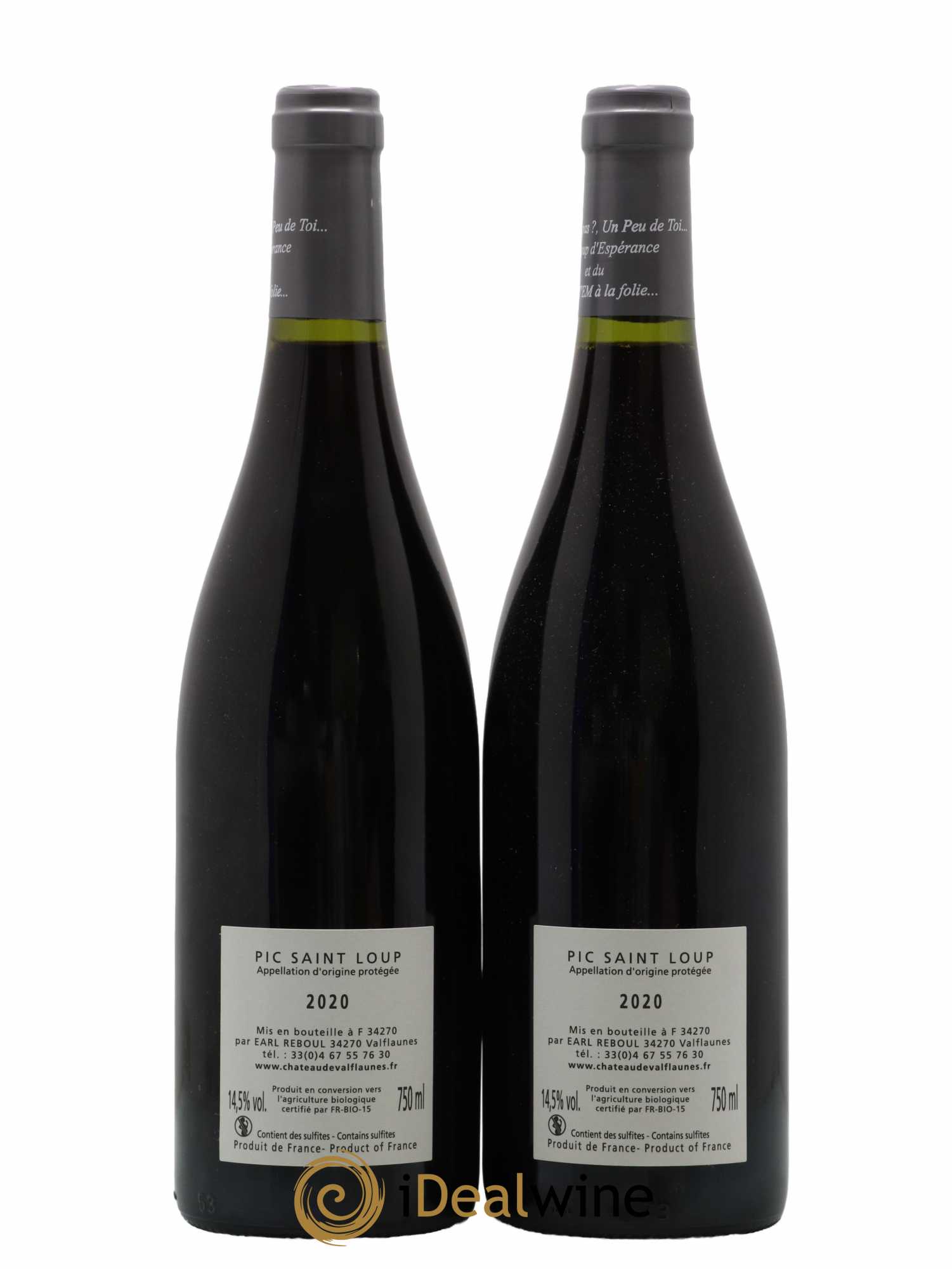 Pic Saint-Loup Espérance Château de Valflaunès 2020 - Lot de 2 bouteilles - 1