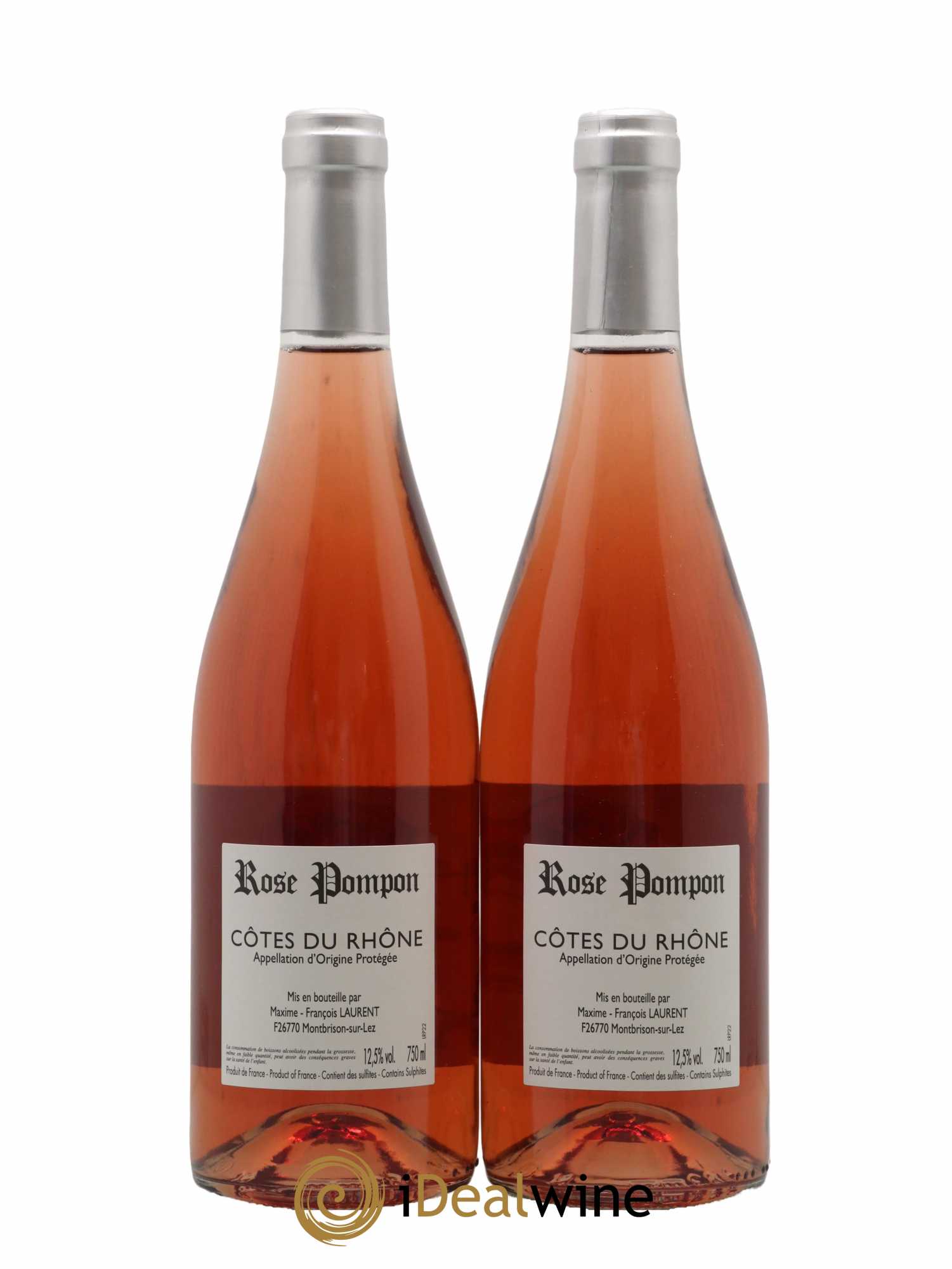 Côtes-du-Rhône Rose Pompon Maxime-François Lauren 2022 - Lot de 2 bouteilles - 1