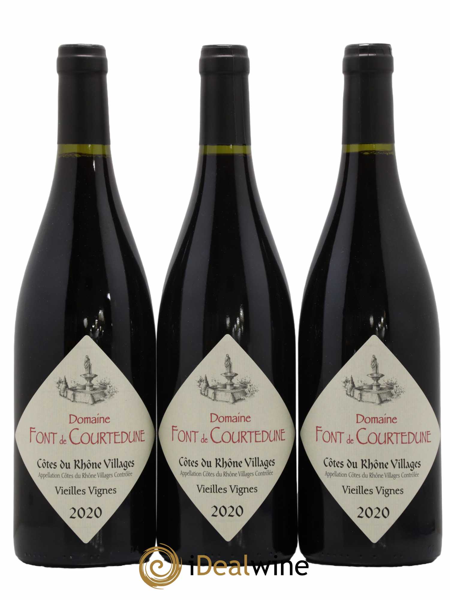 Côtes-du-Rhône Villages Vieilles Vignes Domaine Font De Courtedune 2020 - Lot de 3 bouteilles - 0