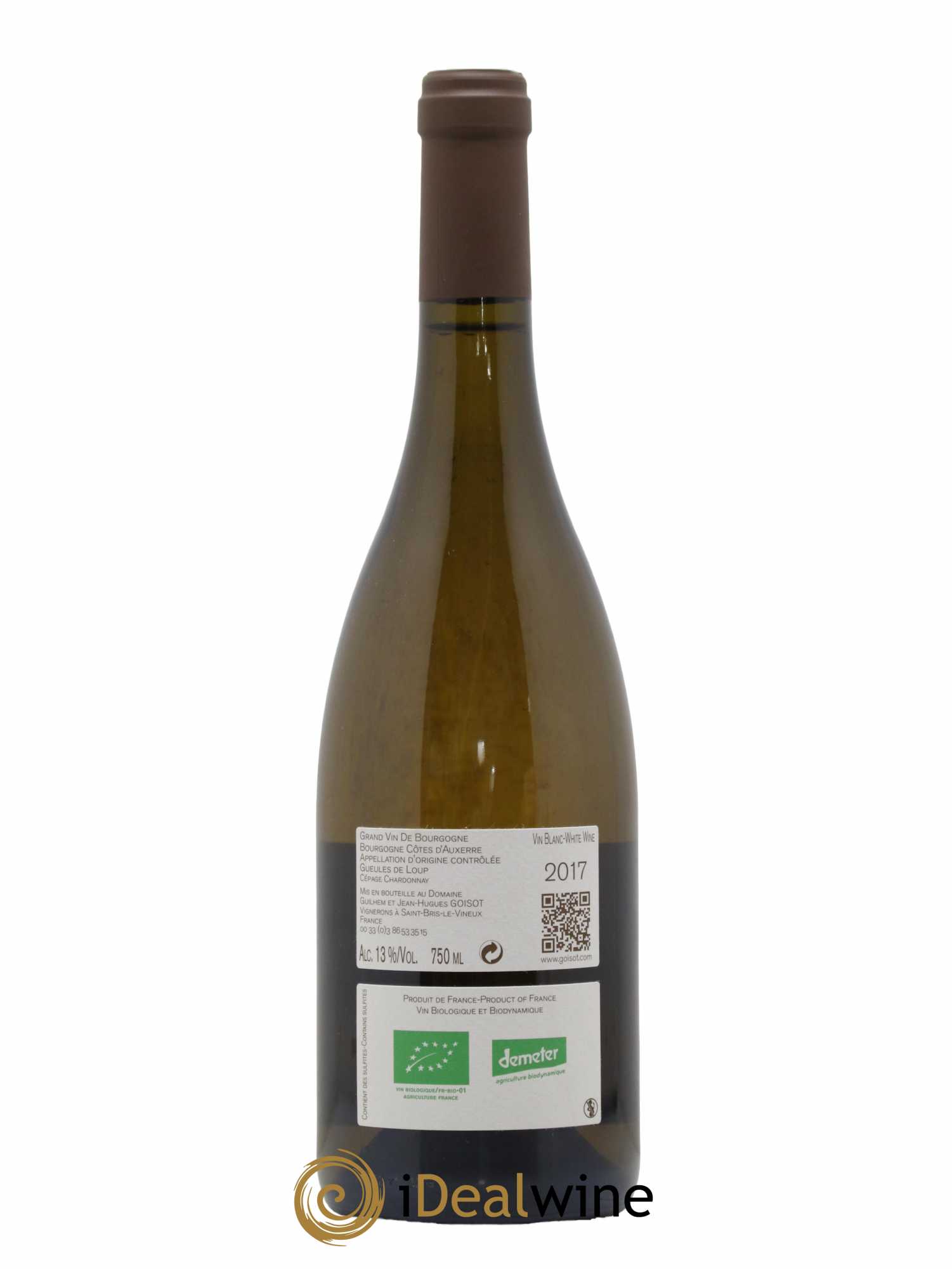 Bourgogne Côtes d'Auxerre Gueules de Loup Goisot 2017 - Lot de 1 bouteille - 1