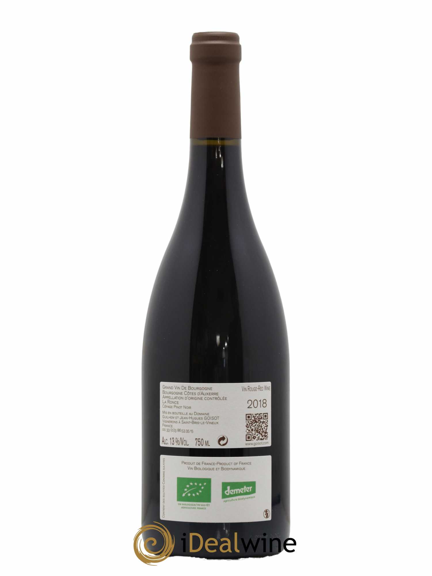 Bourgogne Côtes d'Auxerre La Ronce Goisot 2018 - Lot de 1 bouteille - 1