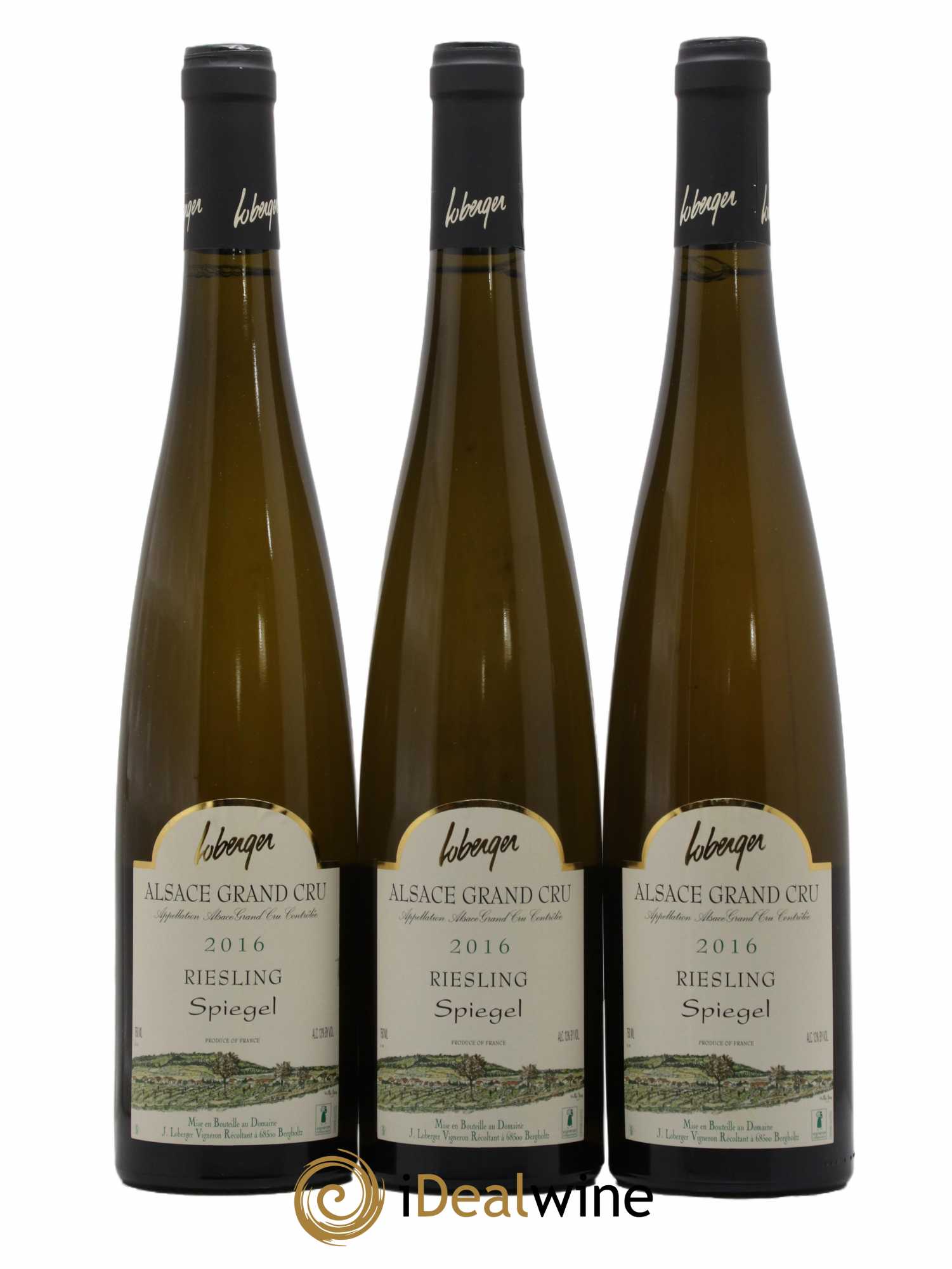 Alsace Riesling Grand cru Spiegel Domaine Loberger 2016 - Lot de 3 bouteilles - 0