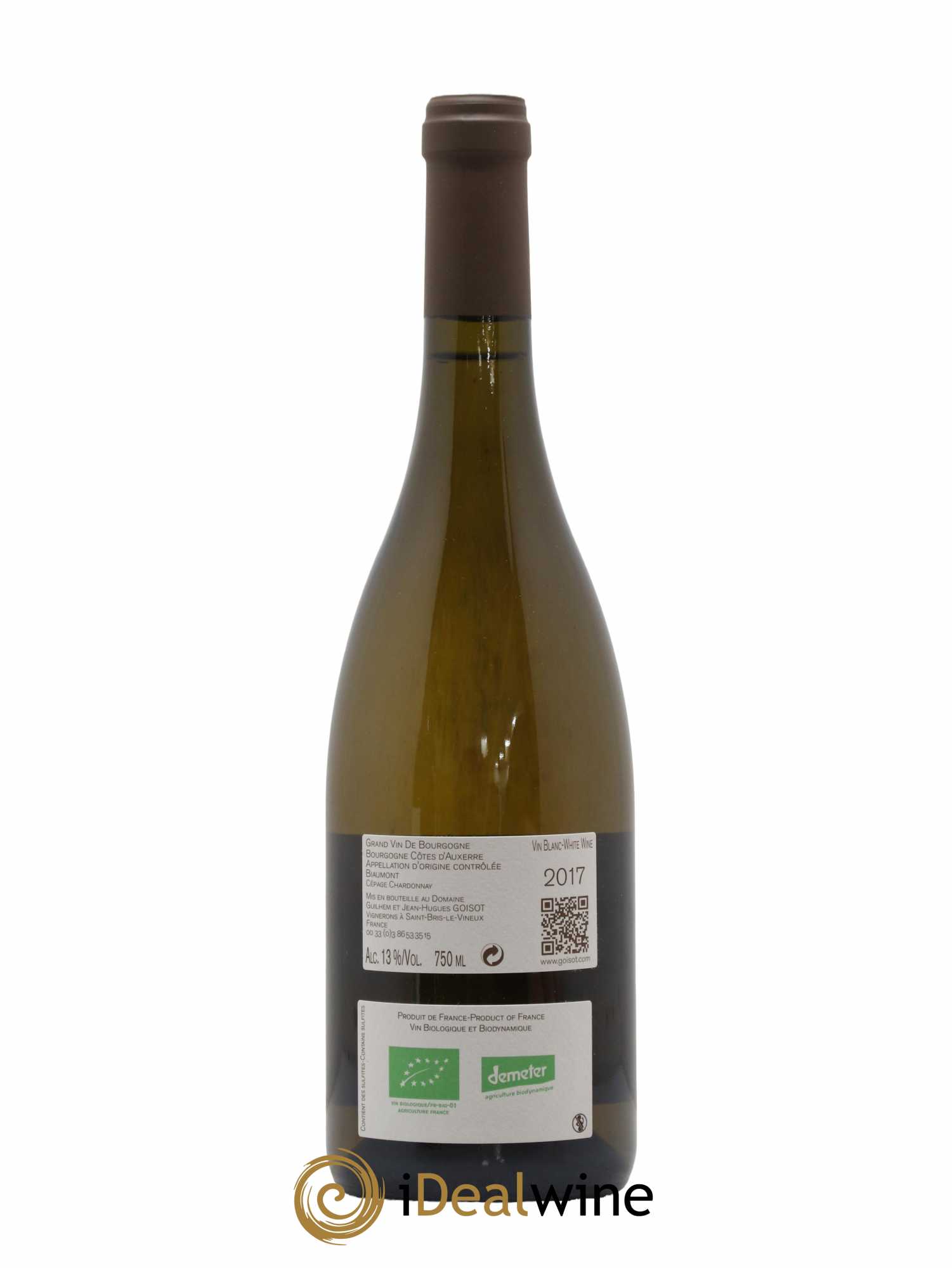 Bourgogne Côtes d'Auxerre Biaumont Goisot 2017 - Lot de 1 bouteille - 1