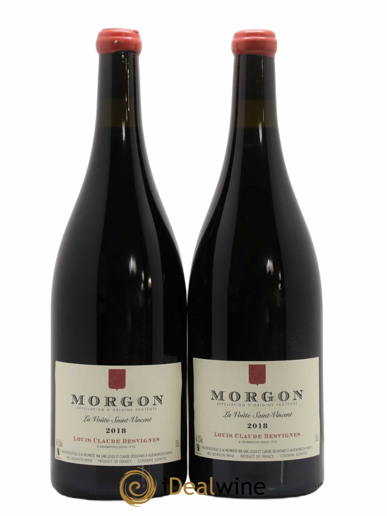 Morgon La Voûte Saint Vincent Louis-Claude Desvignes 2018 - Lot de 2 magnums - 0