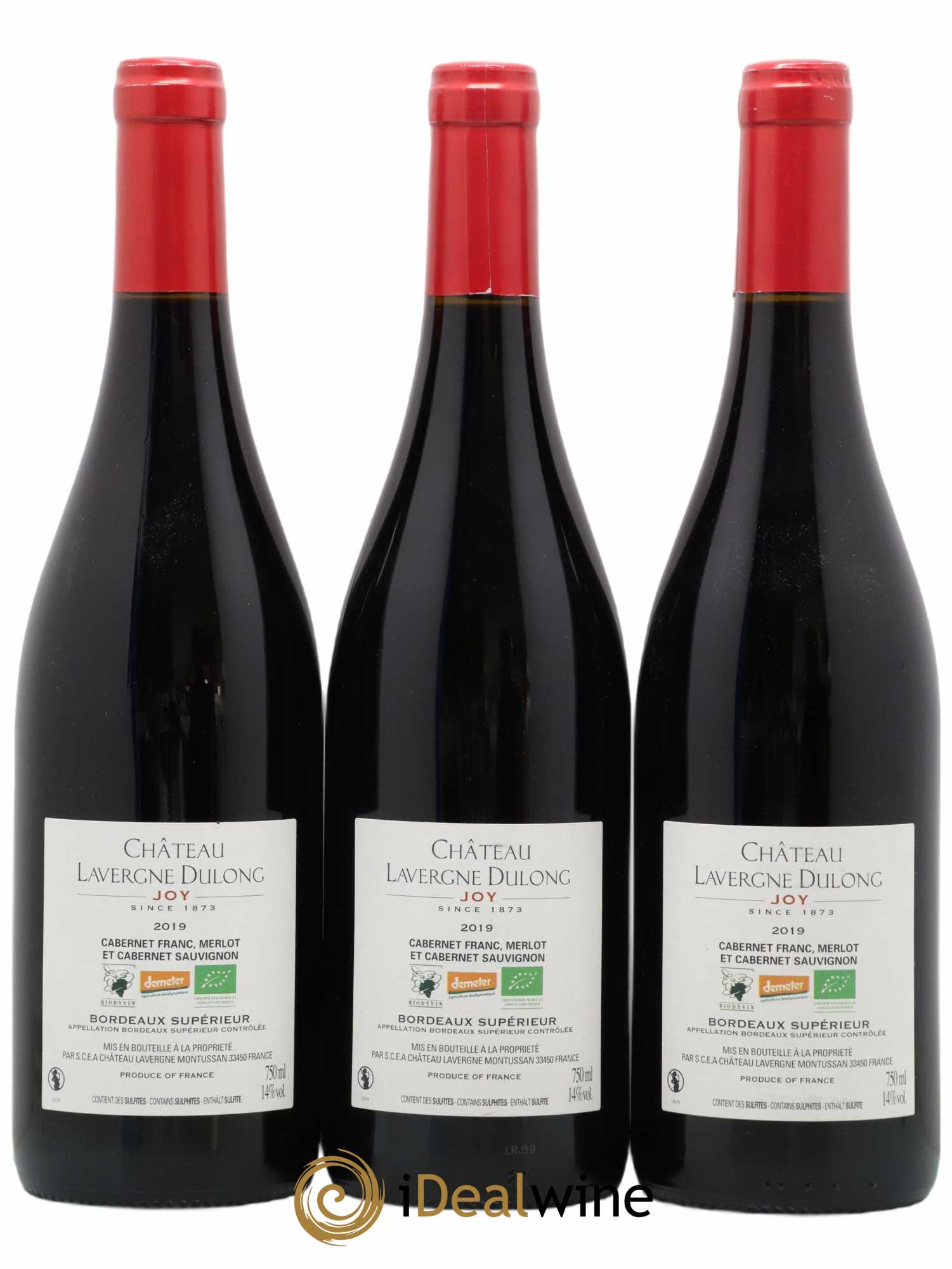 Joy Château Lavergne Dulong  (no reserve) 2019 - Lot of 3 bottles - 1