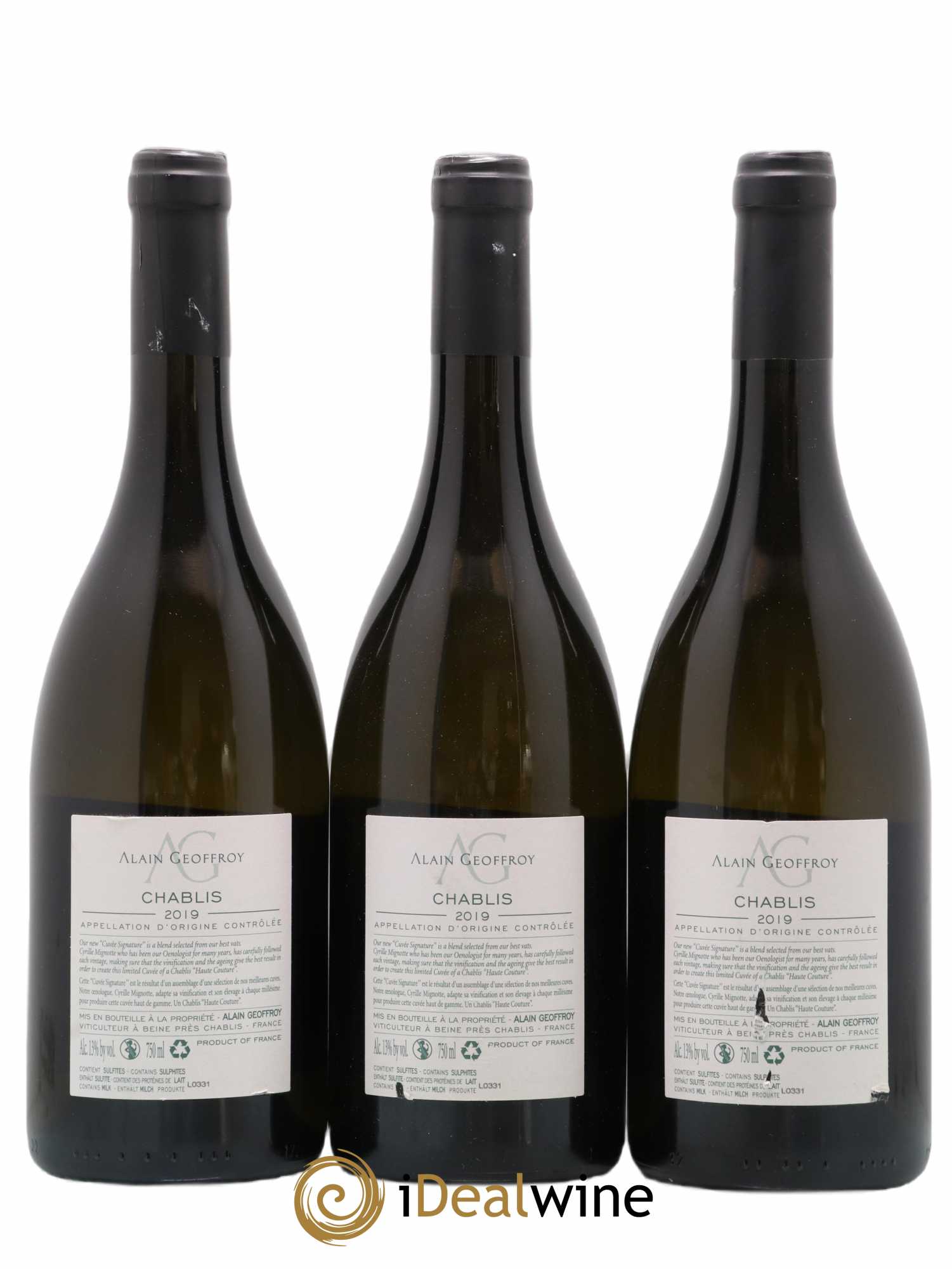 Chablis (senza prezzo di riserva) 2019 - Lotto di 3 bottiglie - 1
