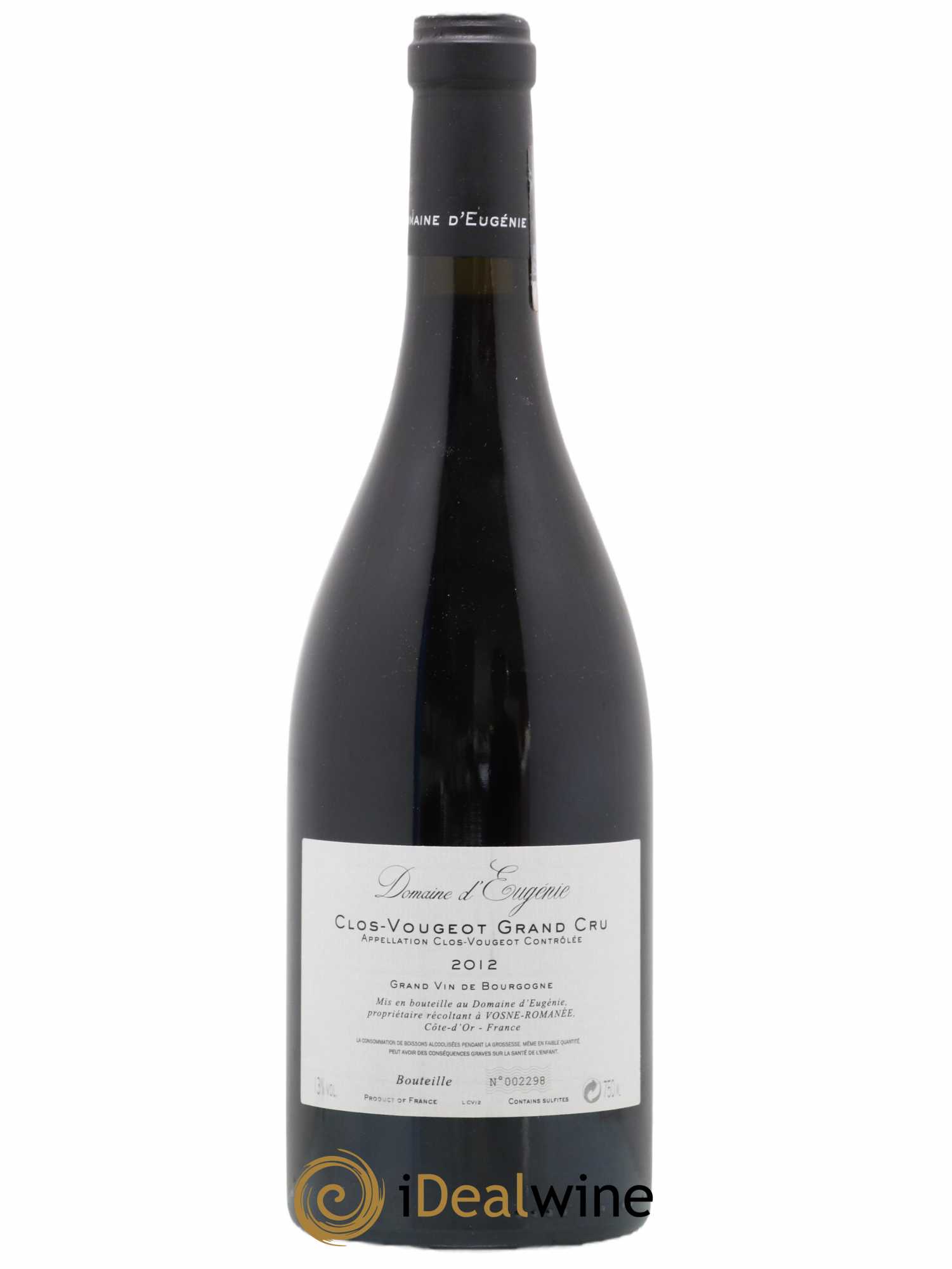 Clos de Vougeot Grand Cru Domaine René Engel - Domaine Eugénie 2012 - Lot de 1 bouteille - 1